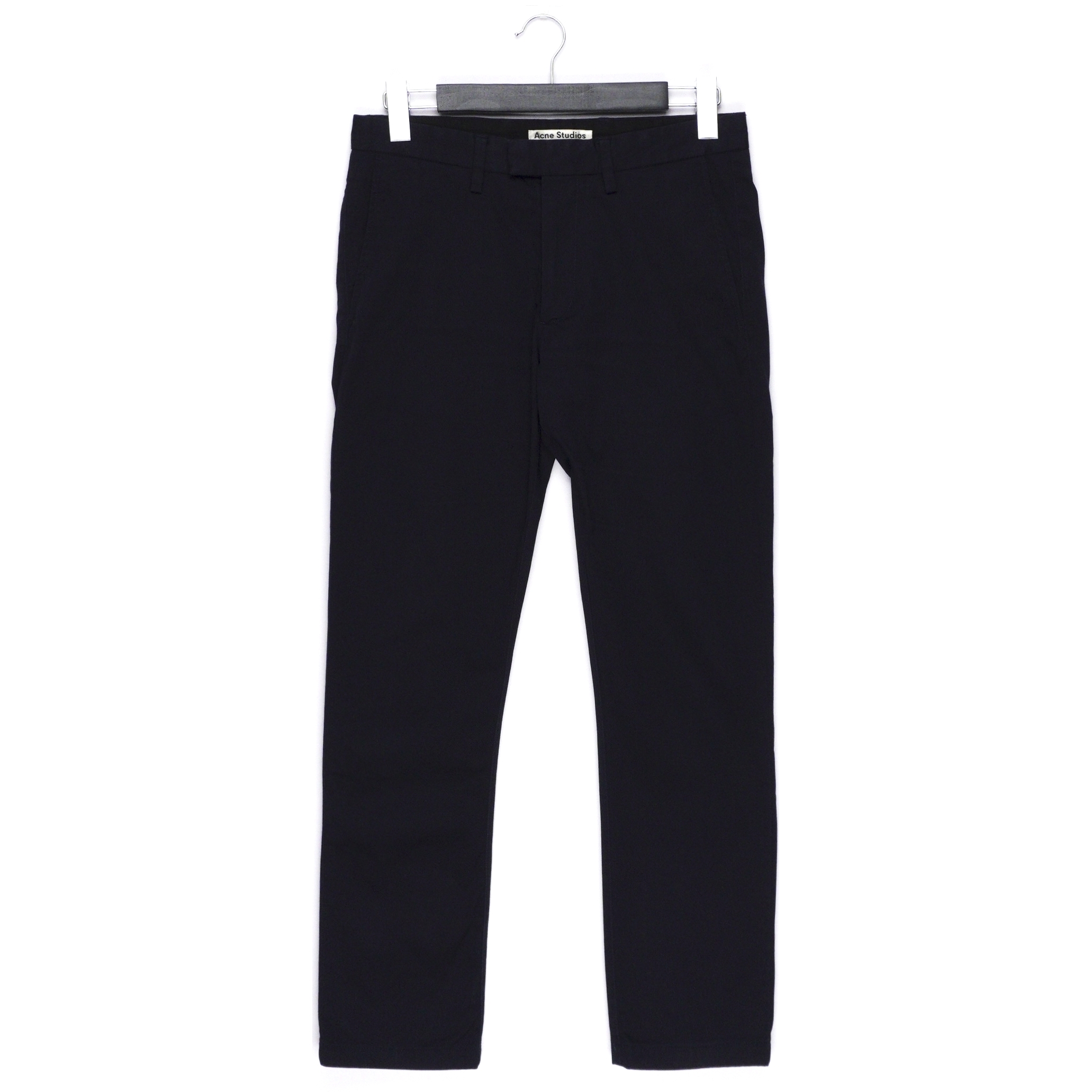 Acne Studios Max Satin Navy Blue Chino Trouser Pants