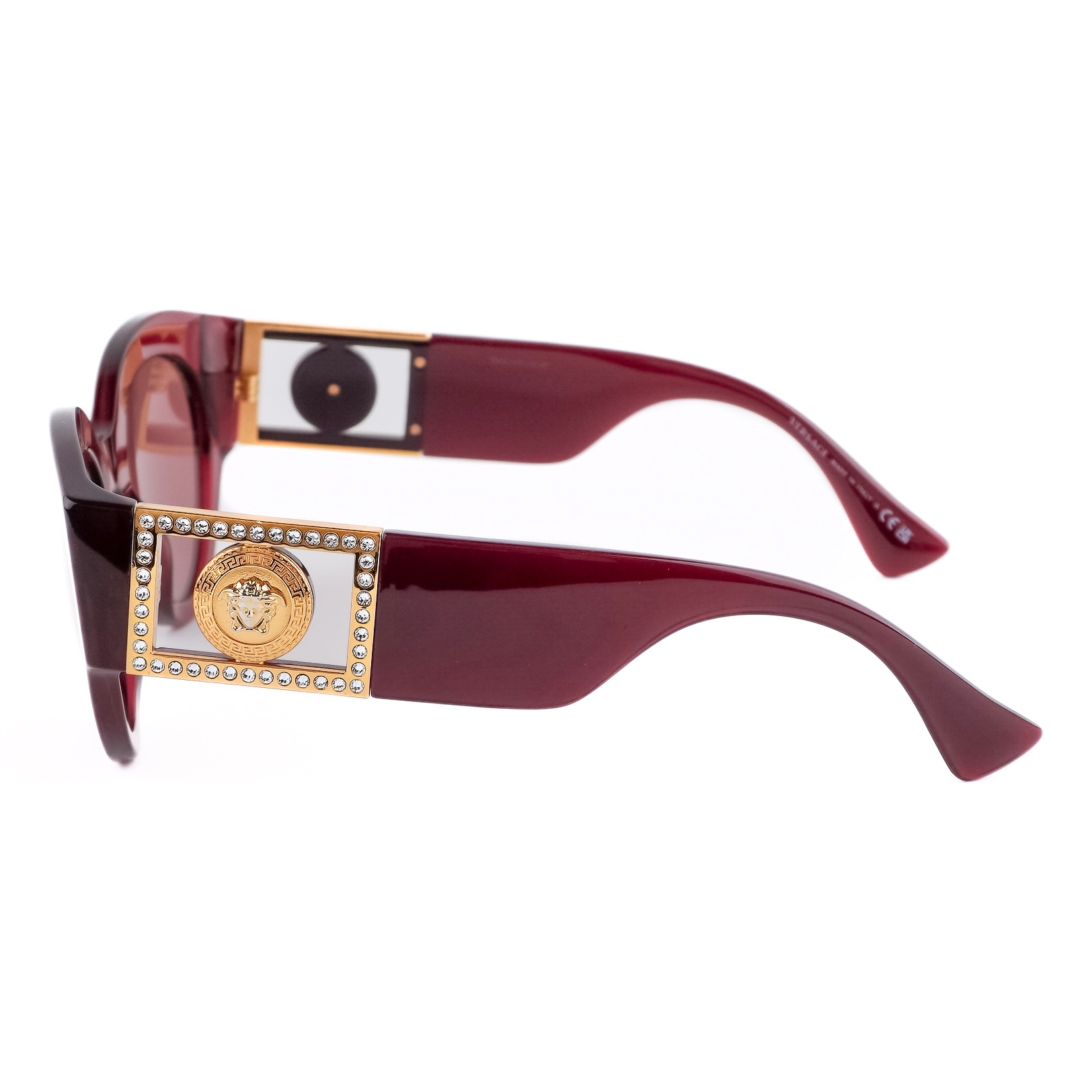 Versace Gold Medusa Logo Crystal Oversized Red Sunglasses — photo 3