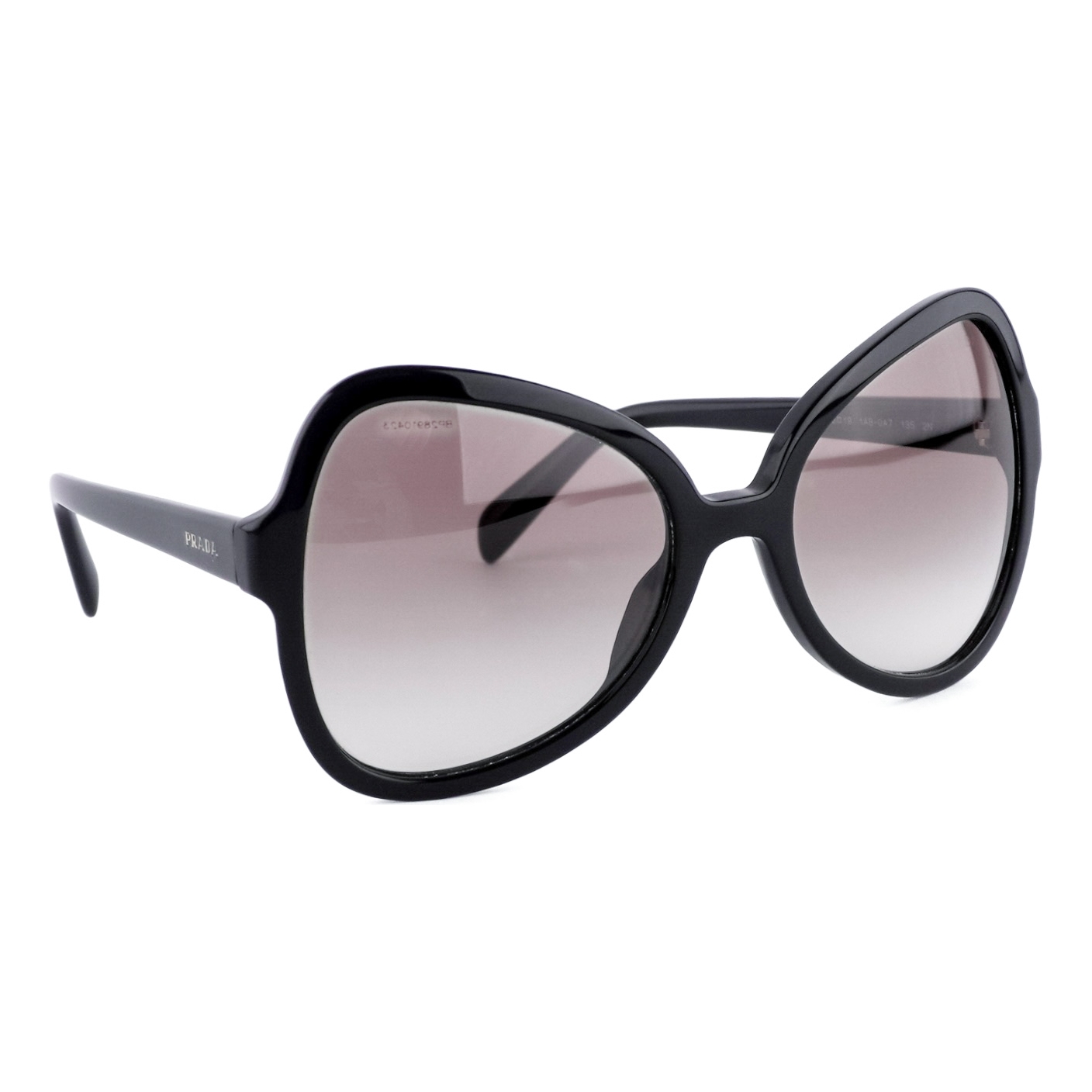 Prada SPR 05S Black Oversized Butterfly Gradient Sunglasses