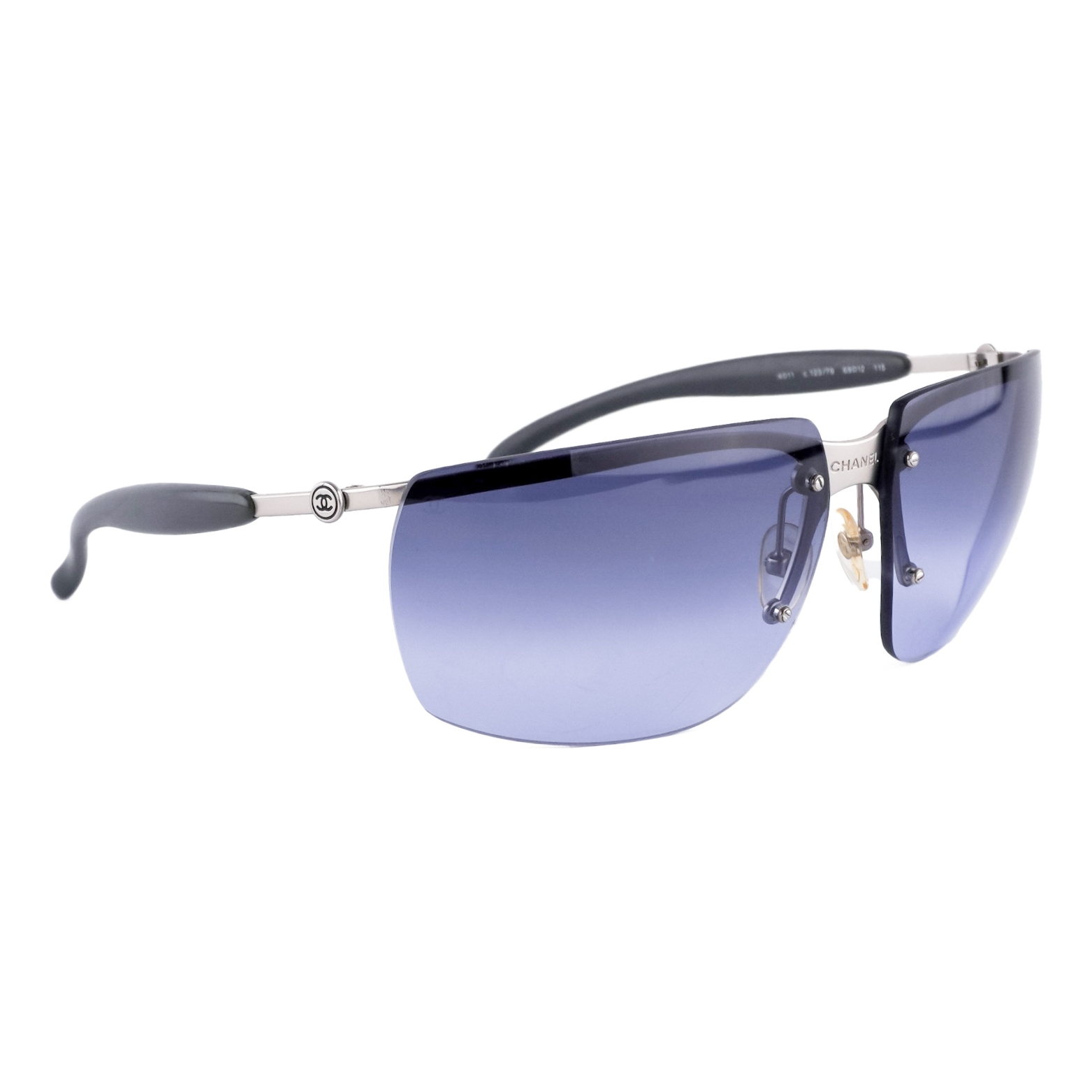 Rare Chanel FW99 Rimless Silver Logo Gradient Sunglasses