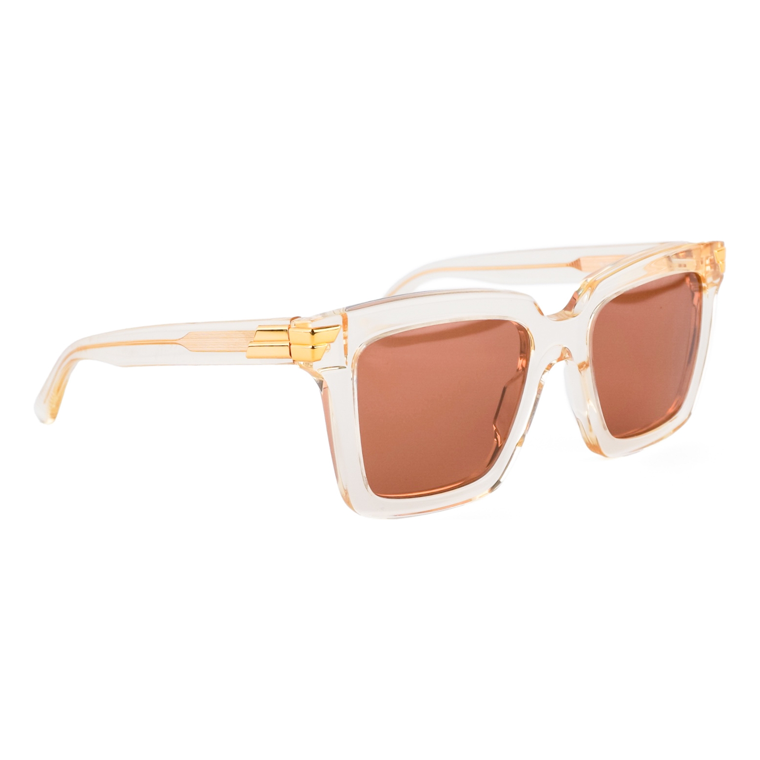 Bottega Veneta BV1005S Gold Logo Aviator Sunglasses