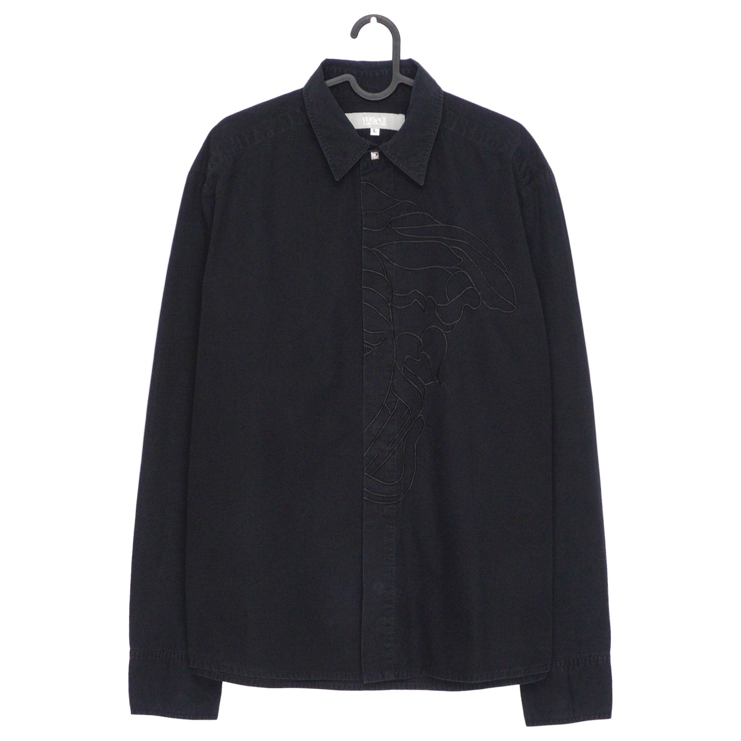 Versace Medusa Big Logo Black Long Sleeve Shirt