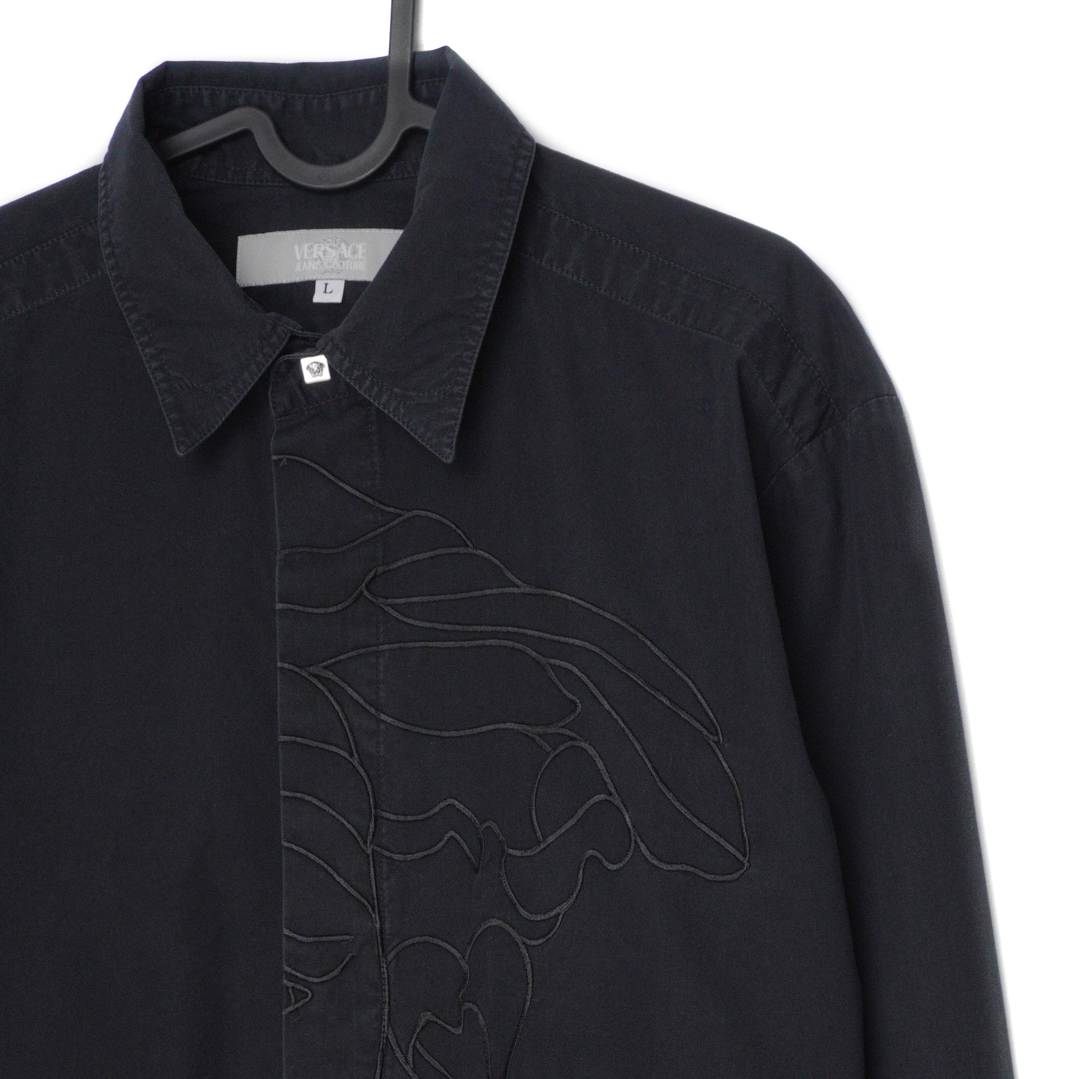 Versace Medusa Big Logo Black Long Sleeve Shirt — photo 3