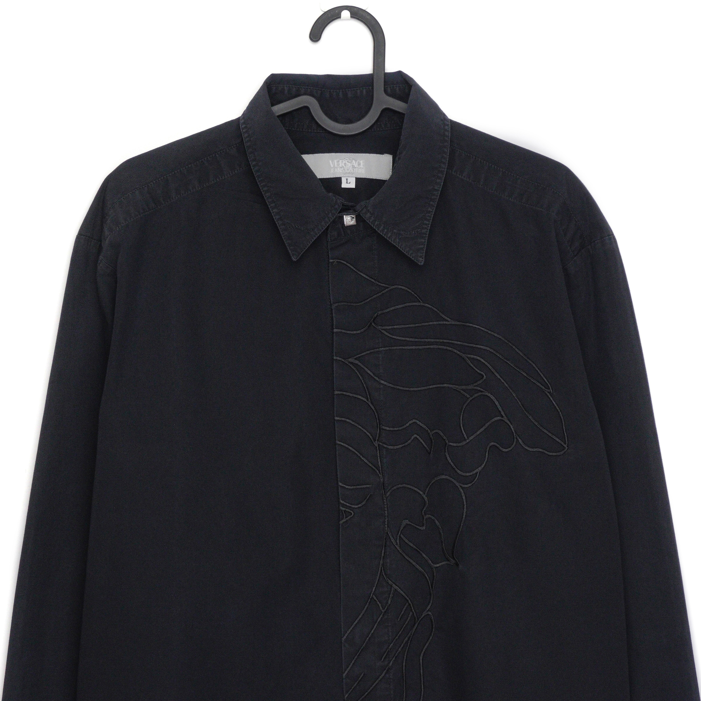Versace Medusa Big Logo Black Long Sleeve Shirt — photo 2