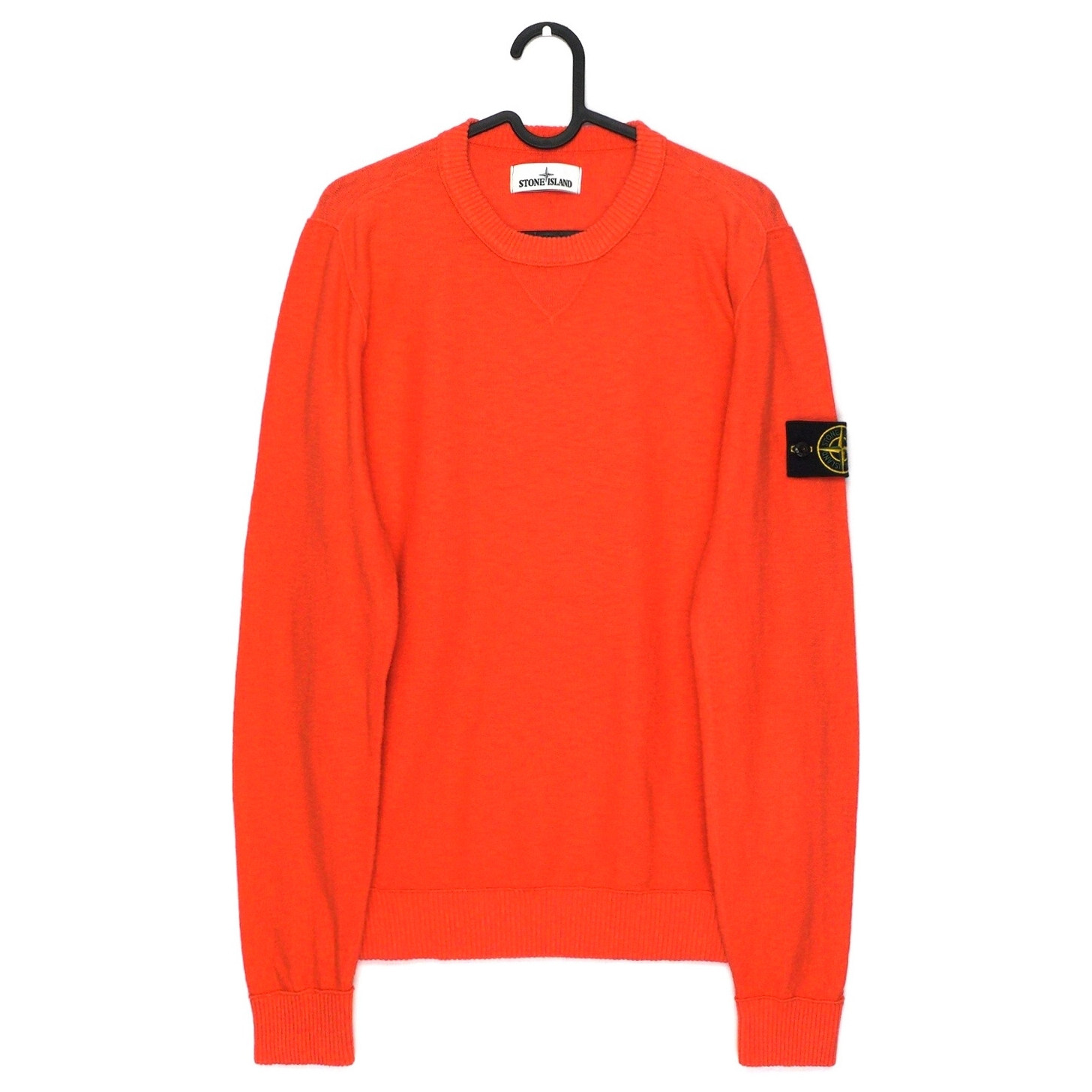Stone Island Coral Fire Red Knit Crewneck Sweater