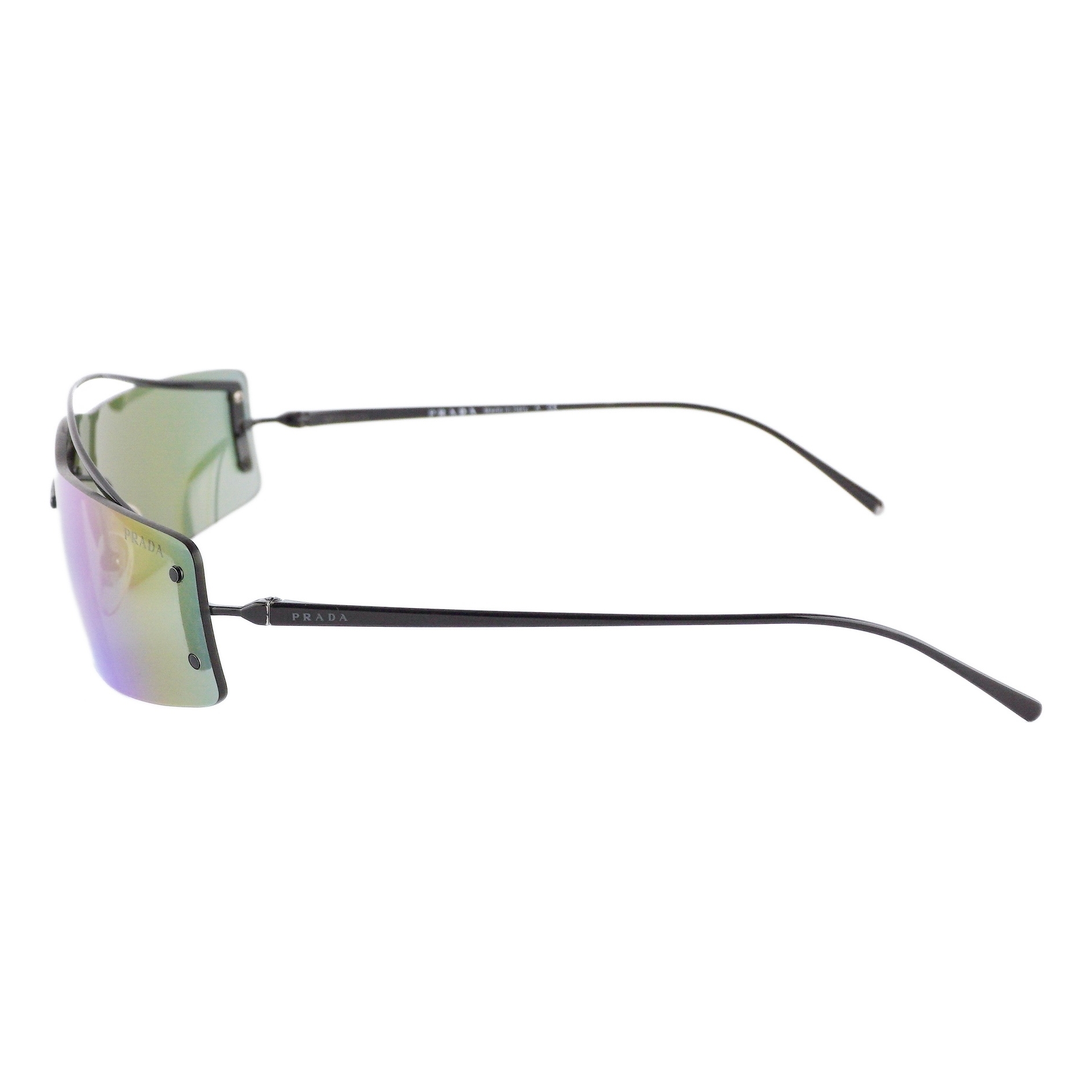 Prada SPR 61V Rimless Shield Blue Purple Mirror Sunglasses — photo 3