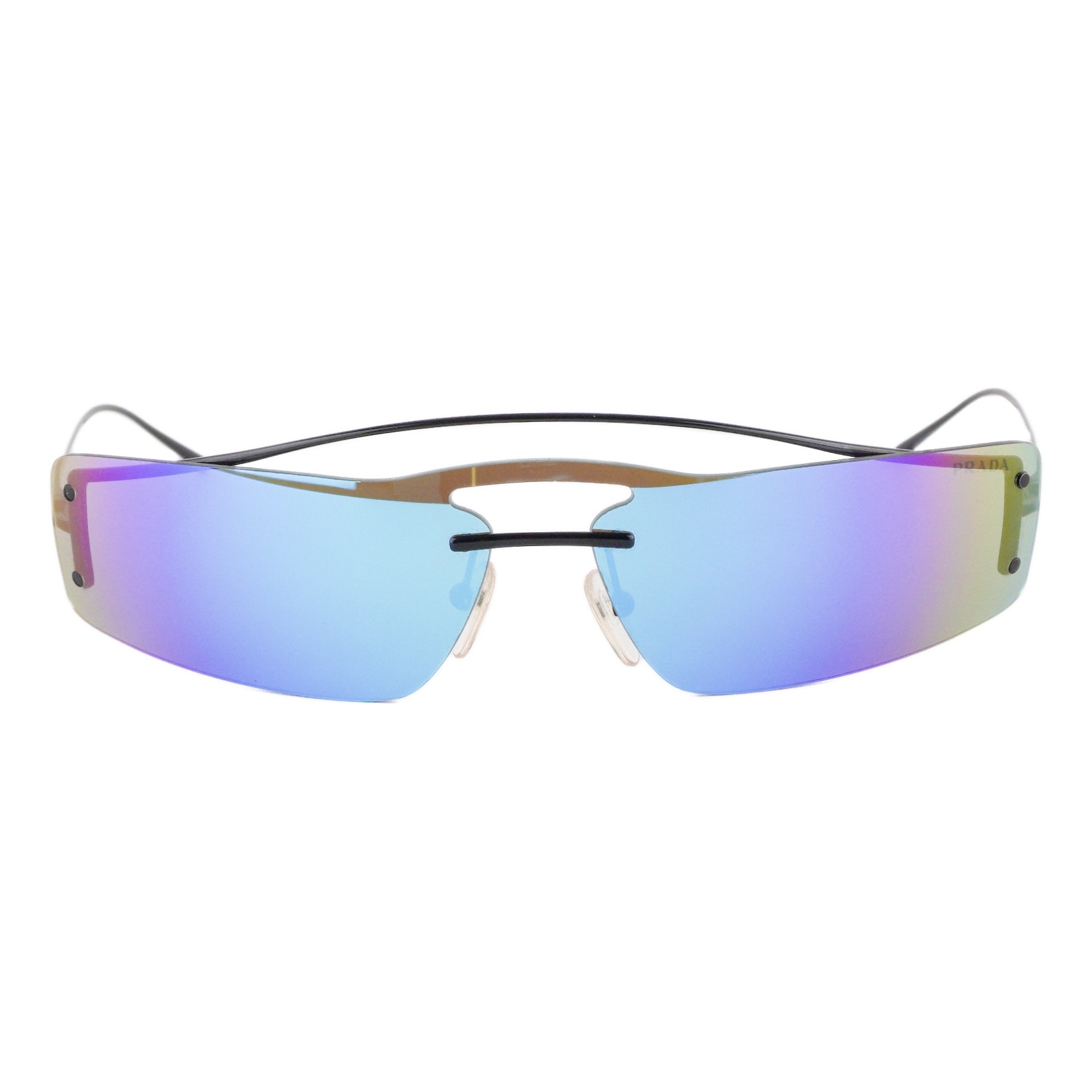 Prada SPR 61V Rimless Shield Blue Purple Mirror Sunglasses — photo 2