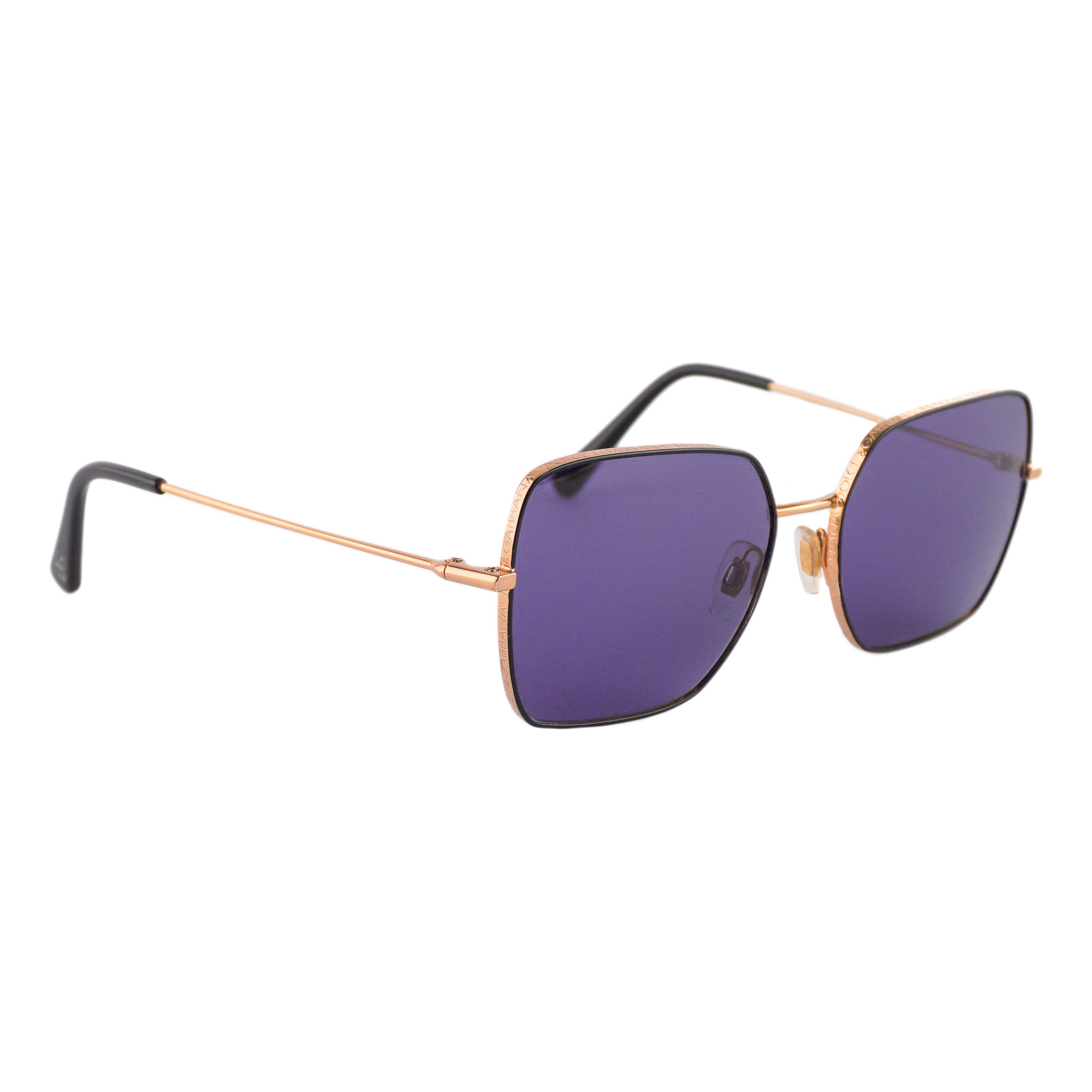 Dolce Gabbana DG Monogram Logo Women’s Rose Gold Sunglasses