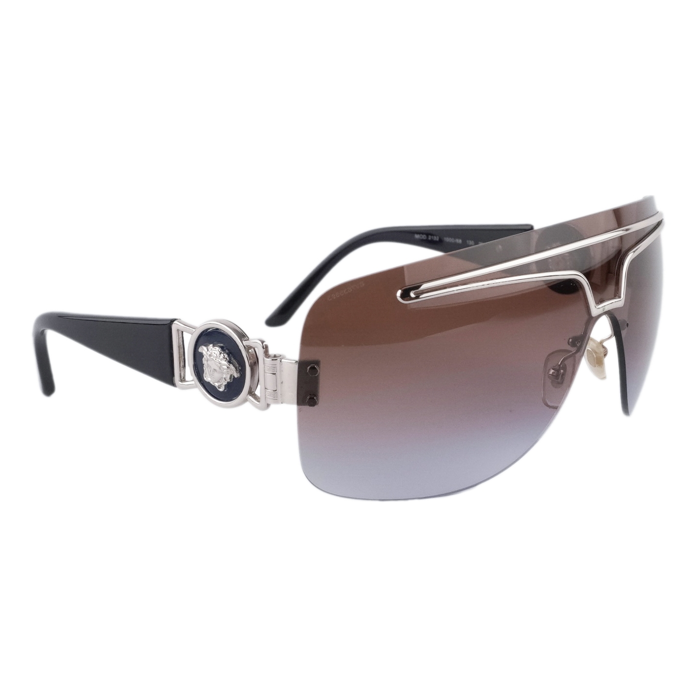 Versace Medusa Logo Rimless Gradient Shield Mask Sunglasses