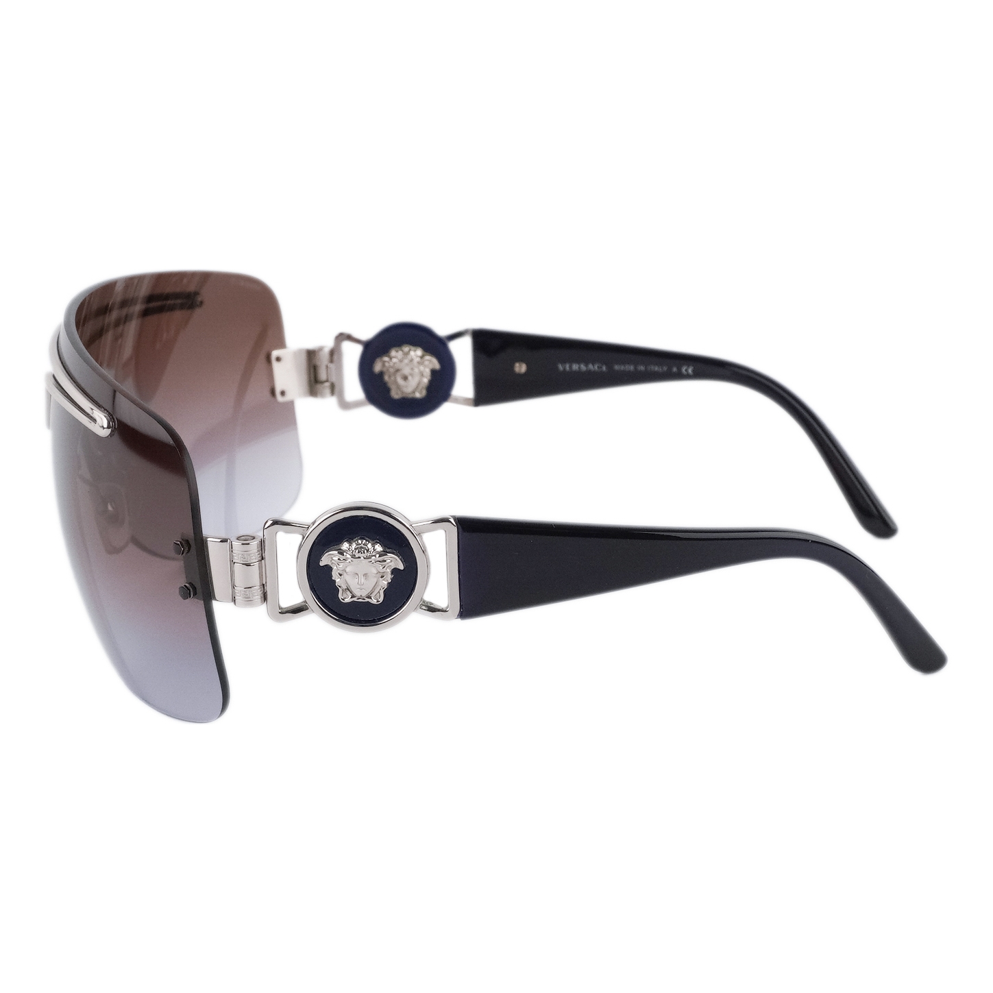 Versace Medusa Logo Rimless Gradient Shield Mask Sunglasses — photo 3