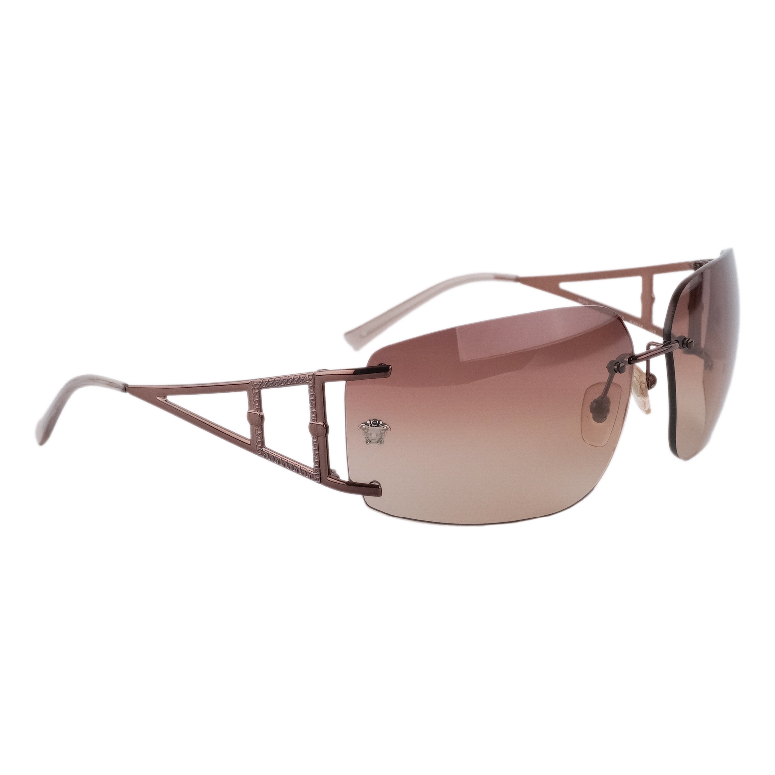 Versace MOD.2026 Medusa Logo Rimless Greca Bronze Sunglasses