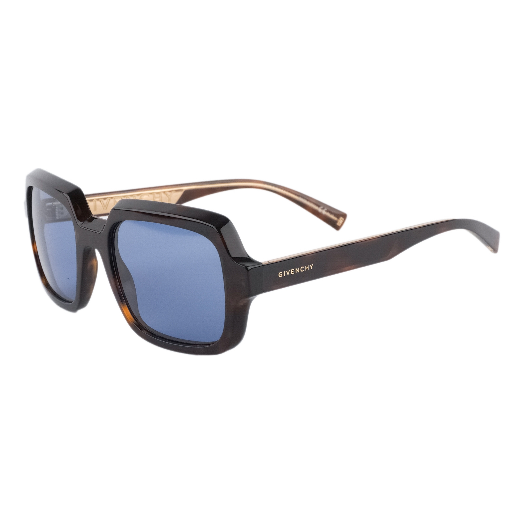 Givenchy GV7153 Gold Logo Rectangular Optyl Brown Sunglasses