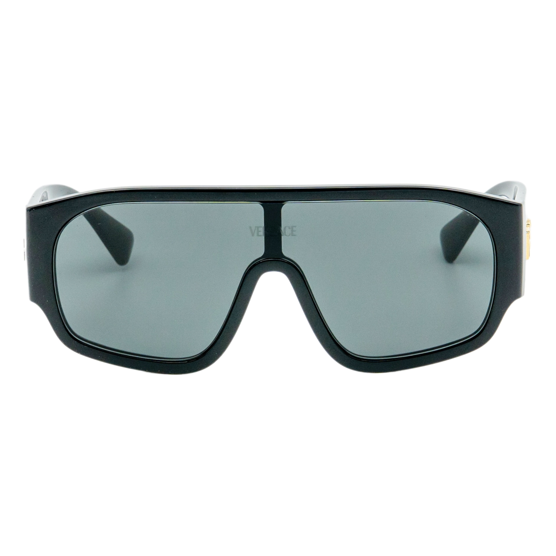 Versace MOD 4439 Gold Logo Black Mask Shield Sunglasses — photo 2