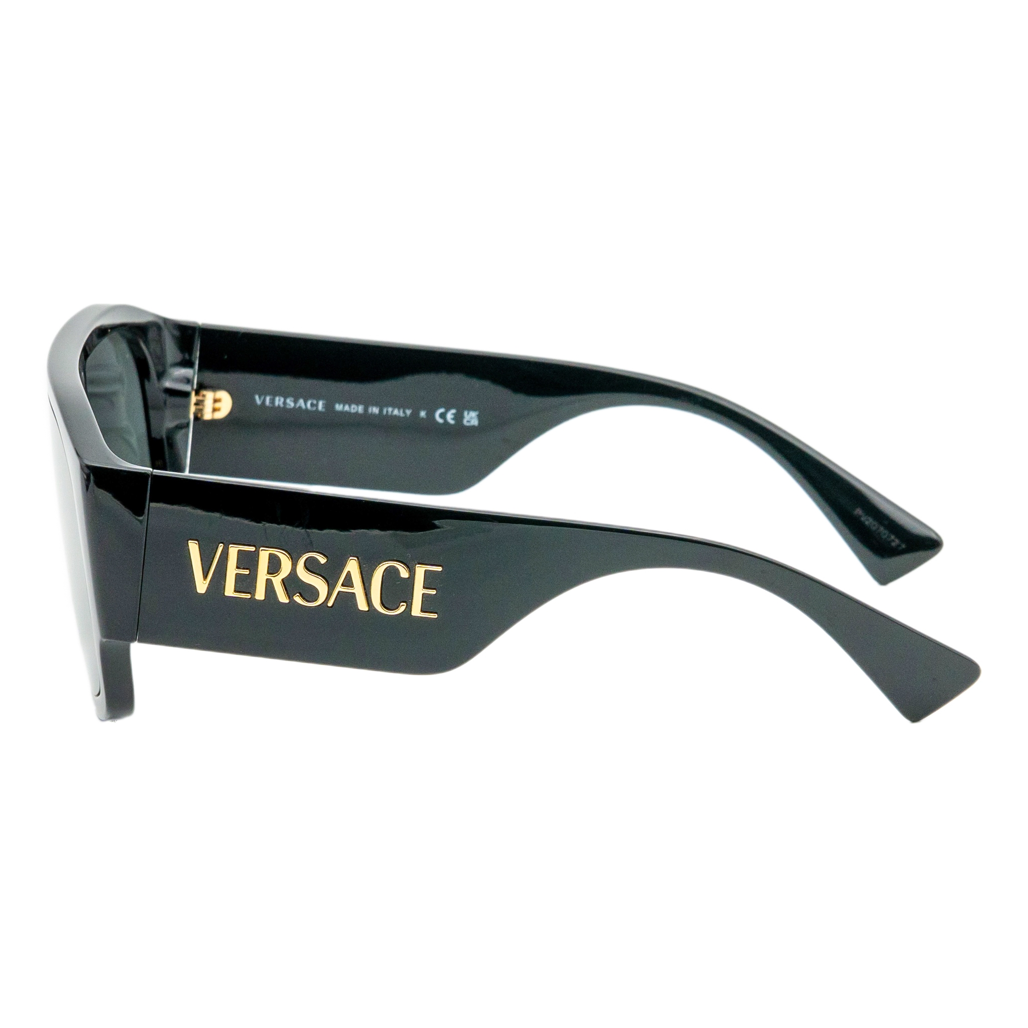 Versace MOD 4439 Gold Logo Black Mask Shield Sunglasses — photo 3