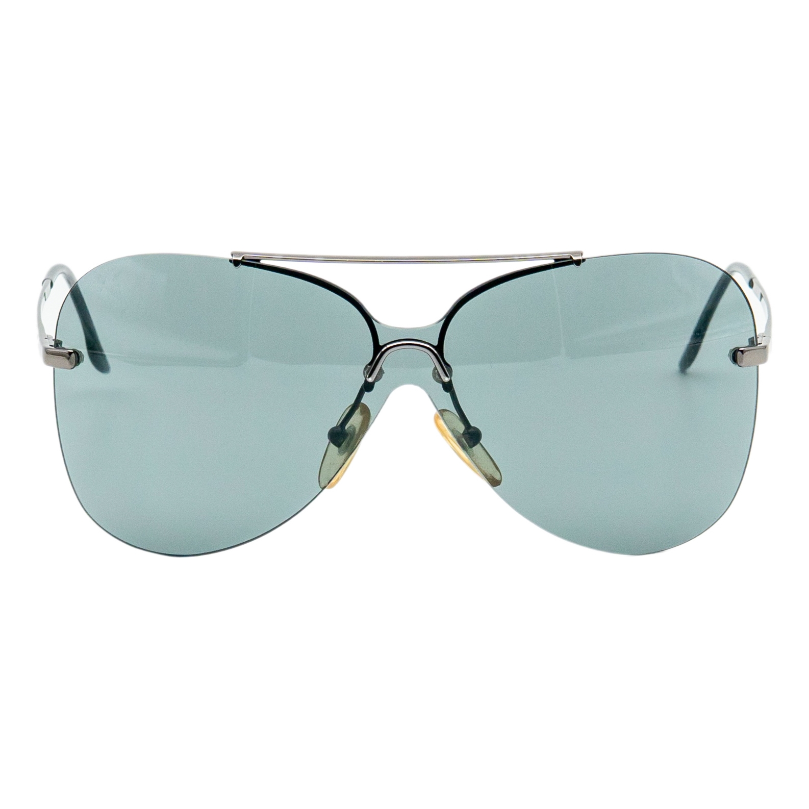 Vintage Christian Dior Aviator Silver Logo Pilot Sunglasses — photo 2