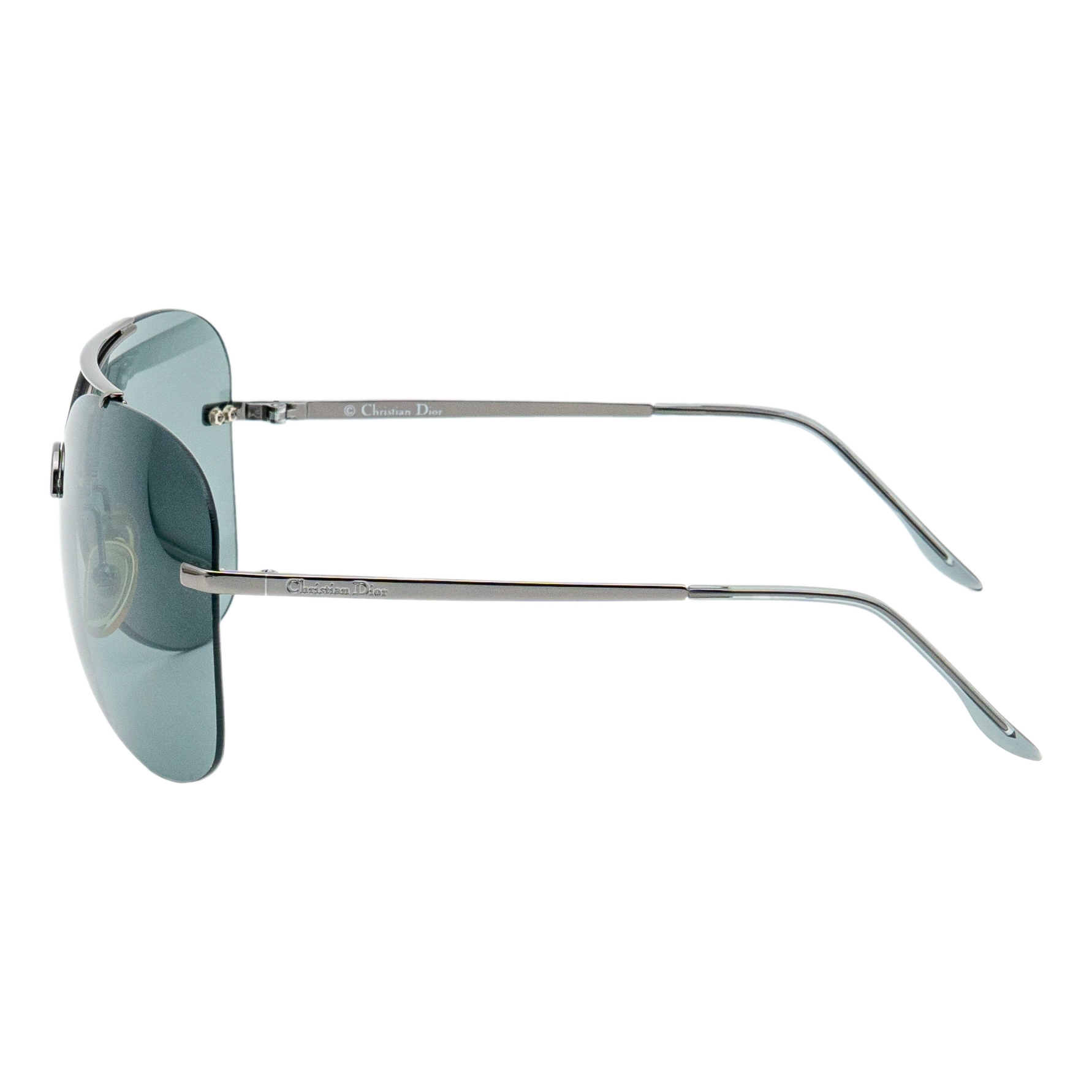 Vintage Christian Dior Aviator Silver Logo Pilot Sunglasses — photo 3