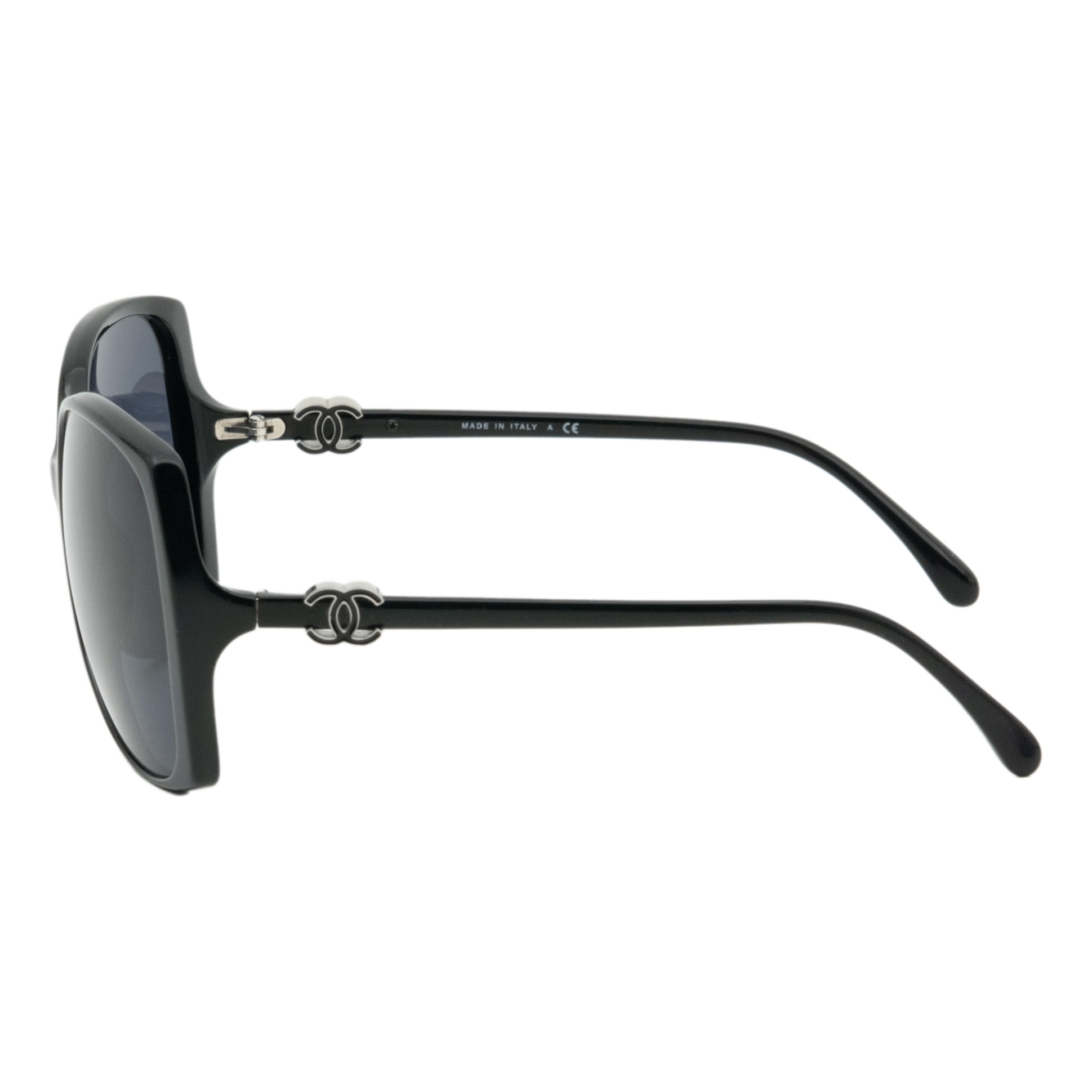 Vintage Rare Chanel 5216 CC Logo Black Oversized Sunglasses — photo 3