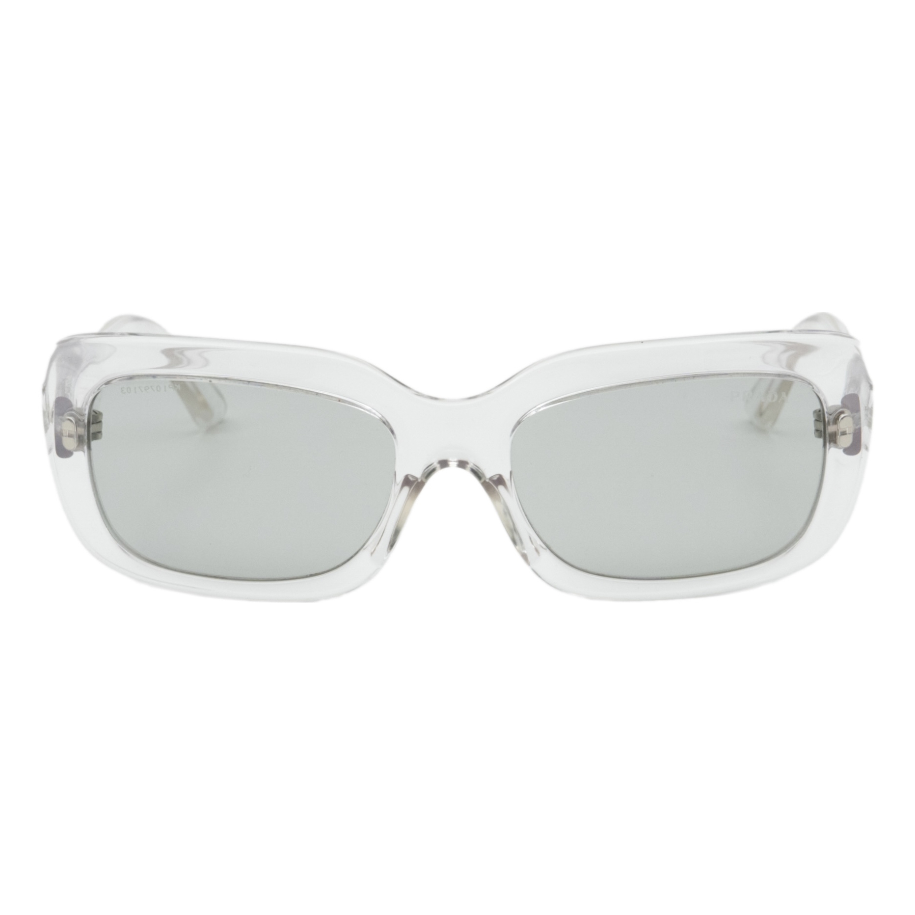 Prada Symbol Silver Logo Transparent Square Sunglasses — photo 2