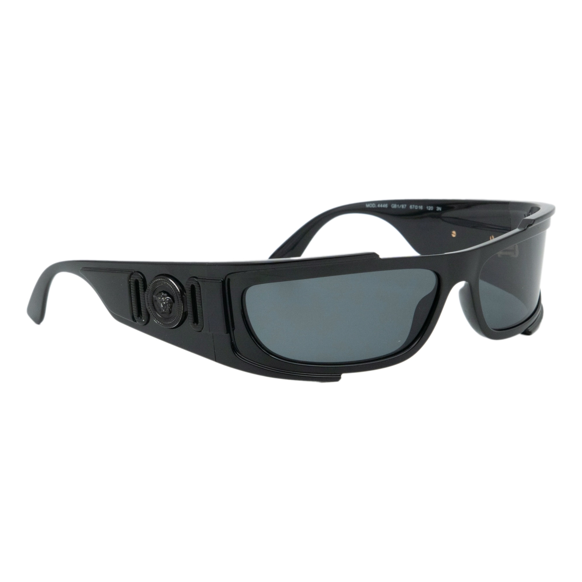 Versace MOD 4446 Medusa Biggie Logo Black Sunglasses