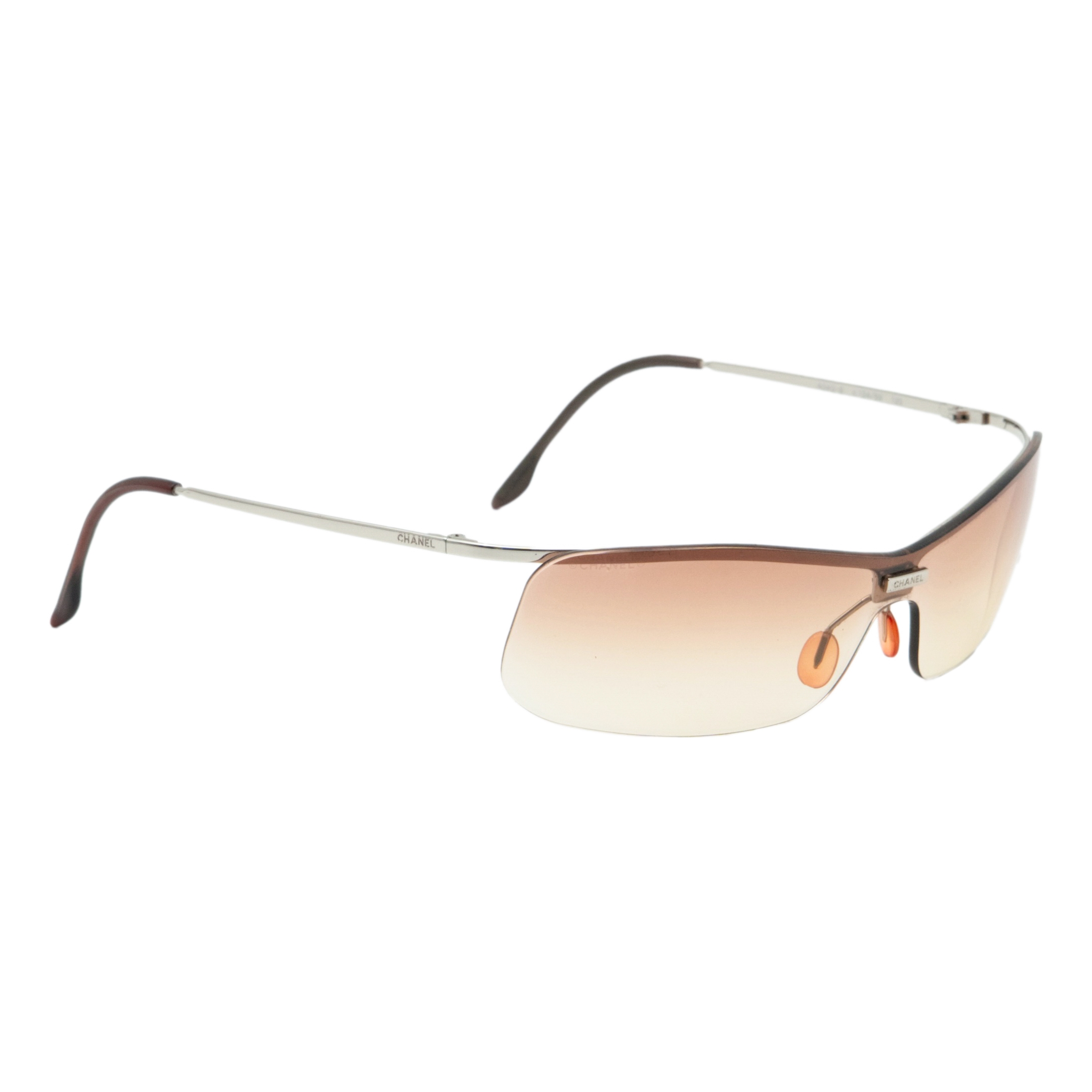 Iconic 90’s CHANEL 4043 CC Silver Logo Rimless Sunglasses