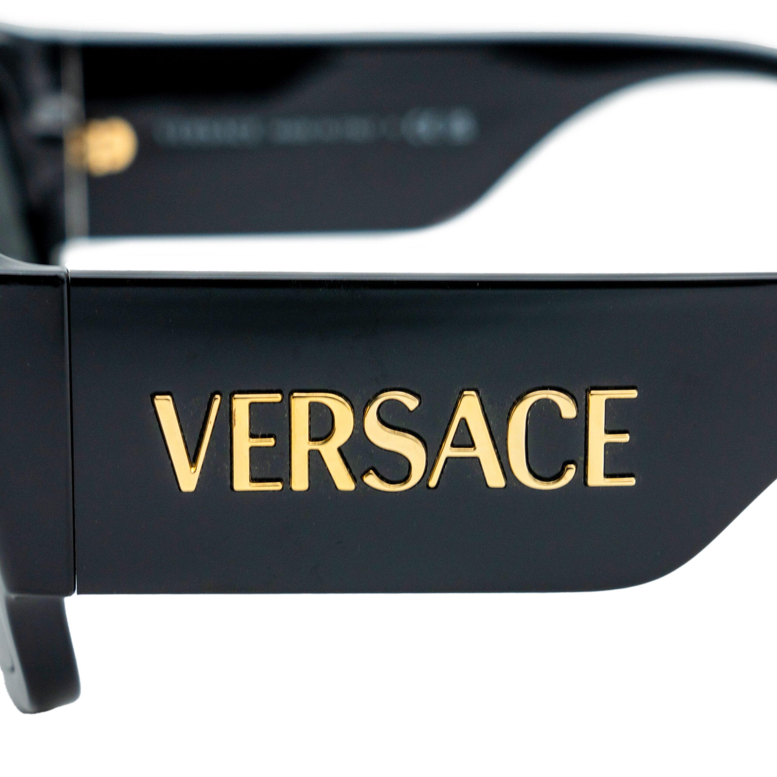Versace MOD 4439 Gold Logo Black Mask Shield Sunglasses — photo 7