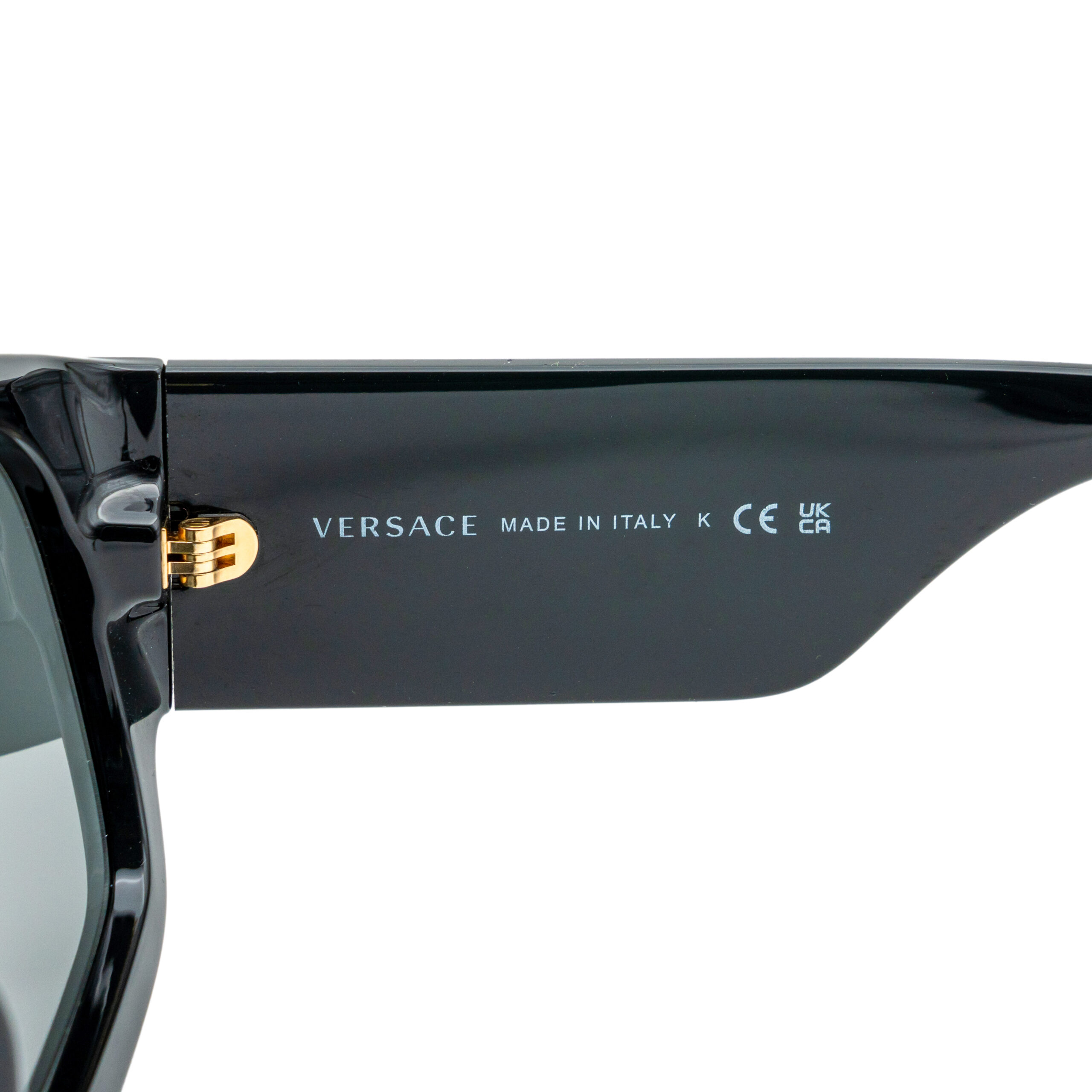 Versace MOD 4439 Gold Logo Black Mask Shield Sunglasses — photo 4