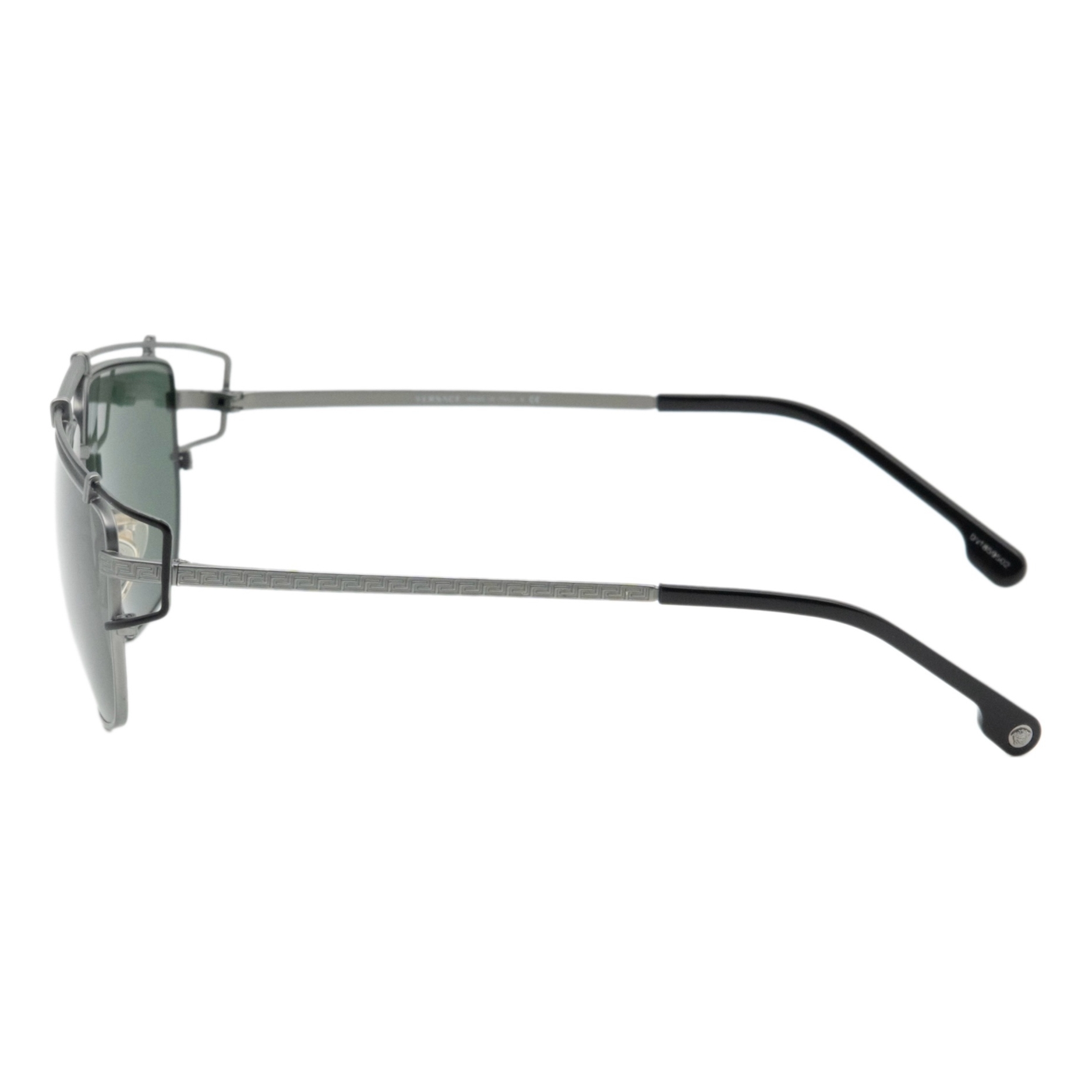 Versace Monogram Greca Logo Gunmetal Aviator Sunglasses — photo 3