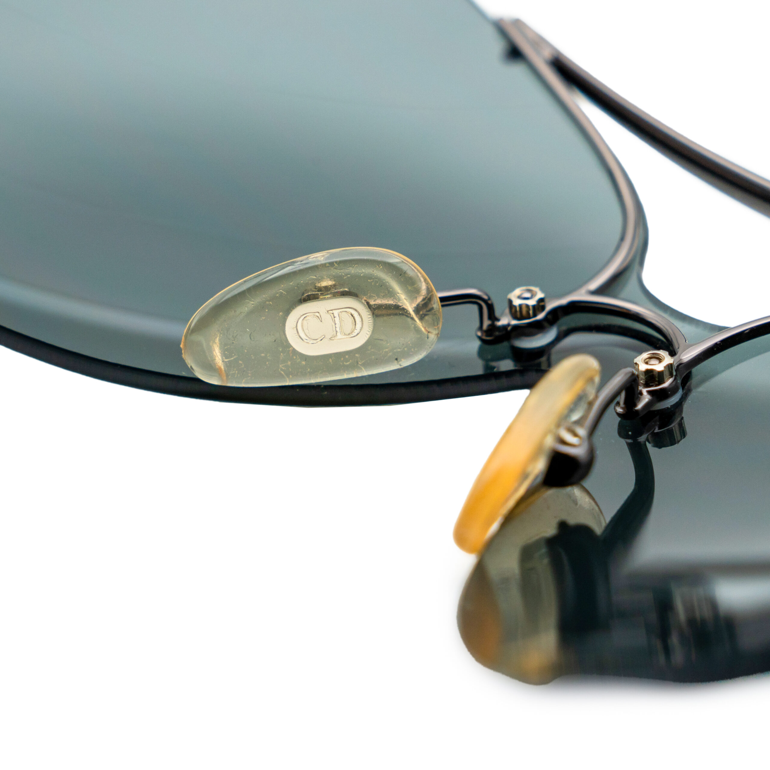Vintage Christian Dior Aviator Silver Logo Pilot Sunglasses — photo 7