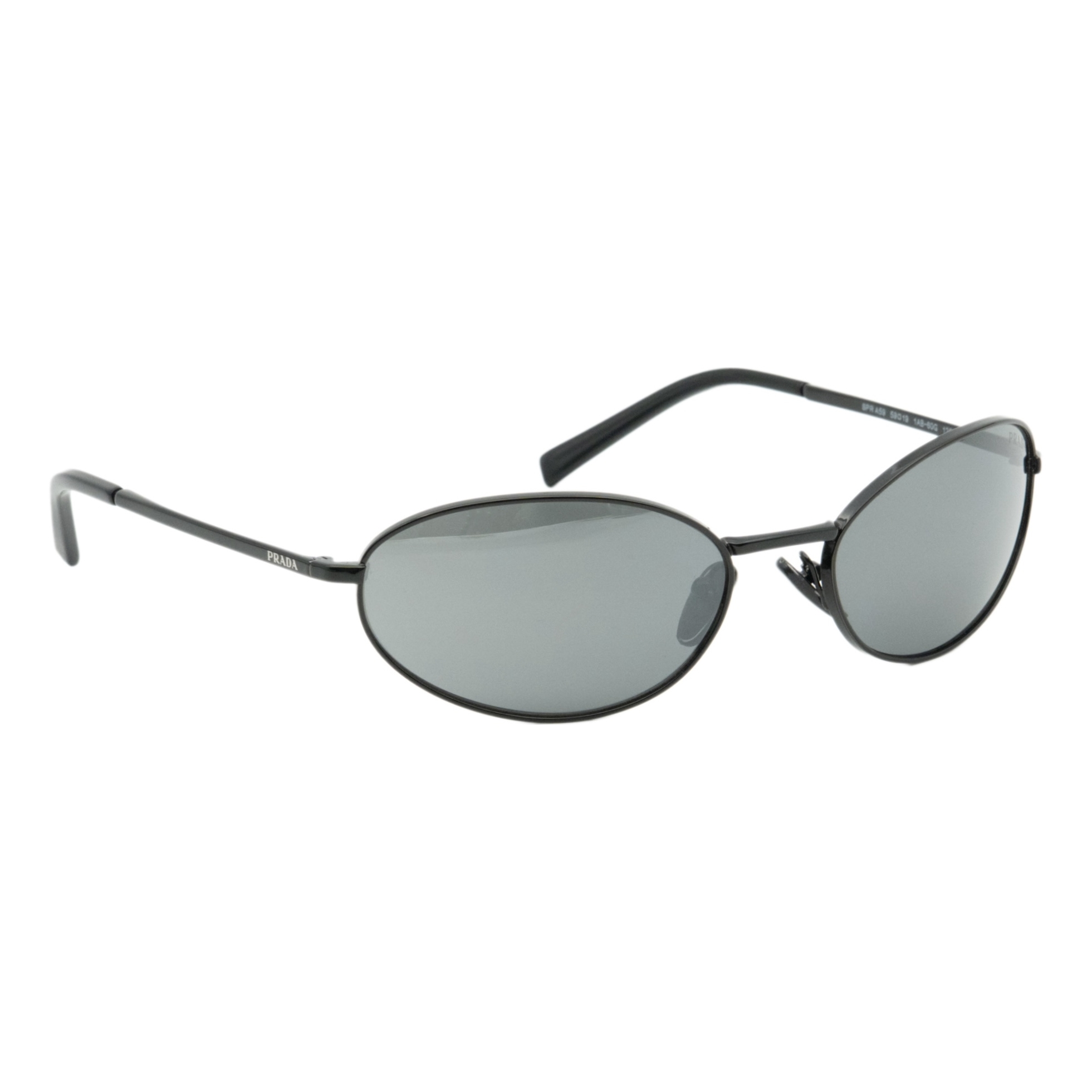 Iconic Prada Logo Oval Vintage Mirror Matrix Sunglasses