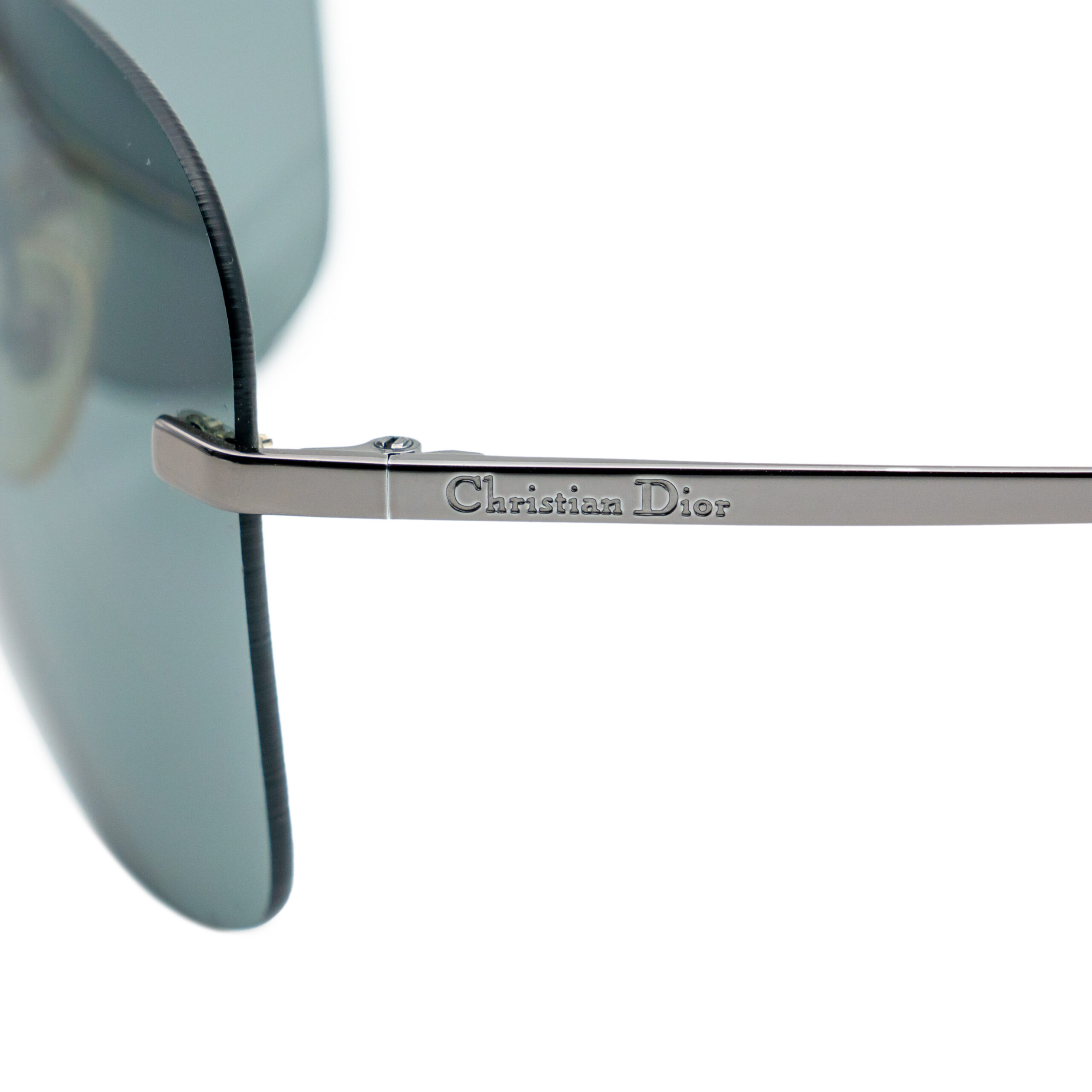 Vintage Christian Dior Aviator Silver Logo Pilot Sunglasses — photo 4