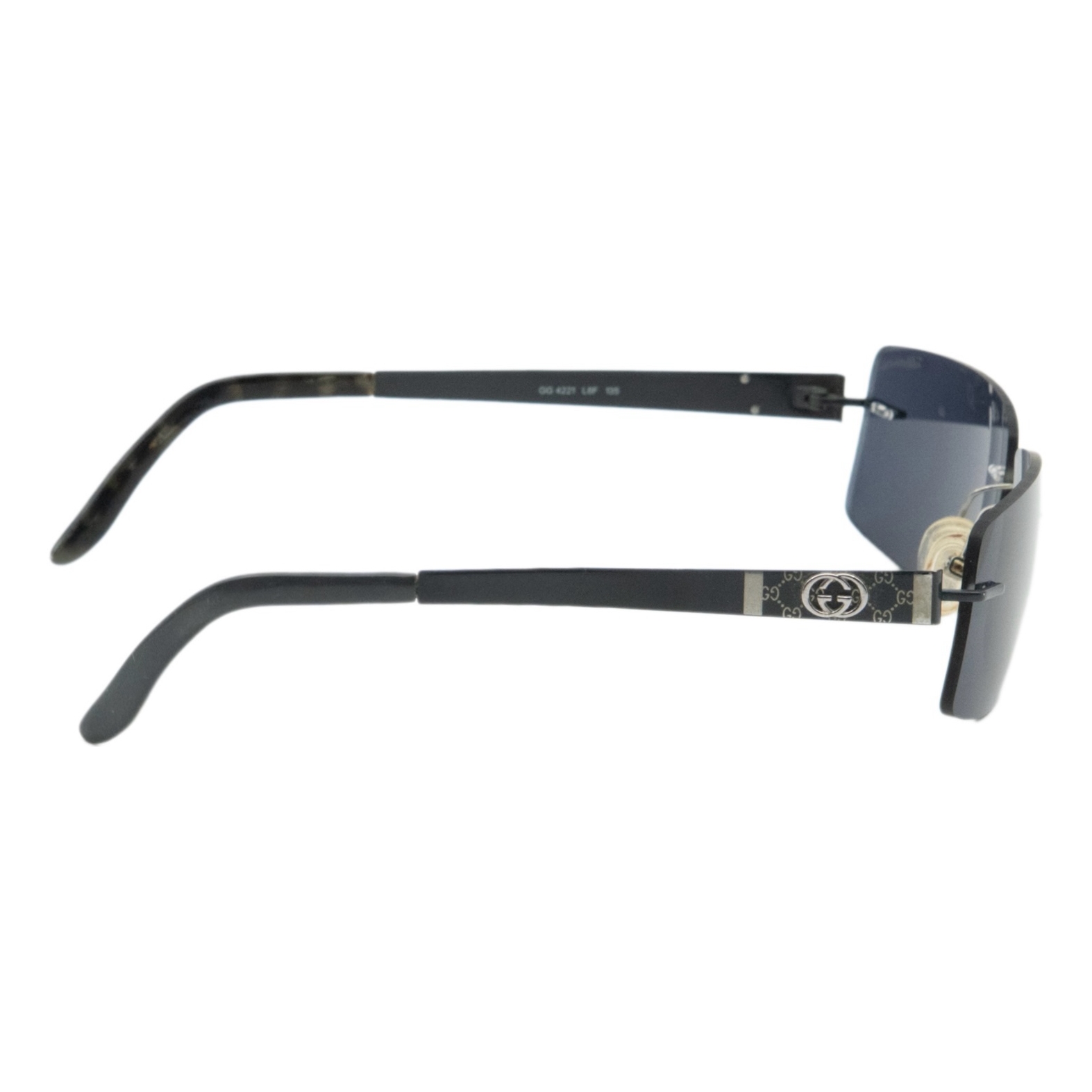 Vintage Gucci GG Rectangular Titanium Rimless Sunglasses — photo 3