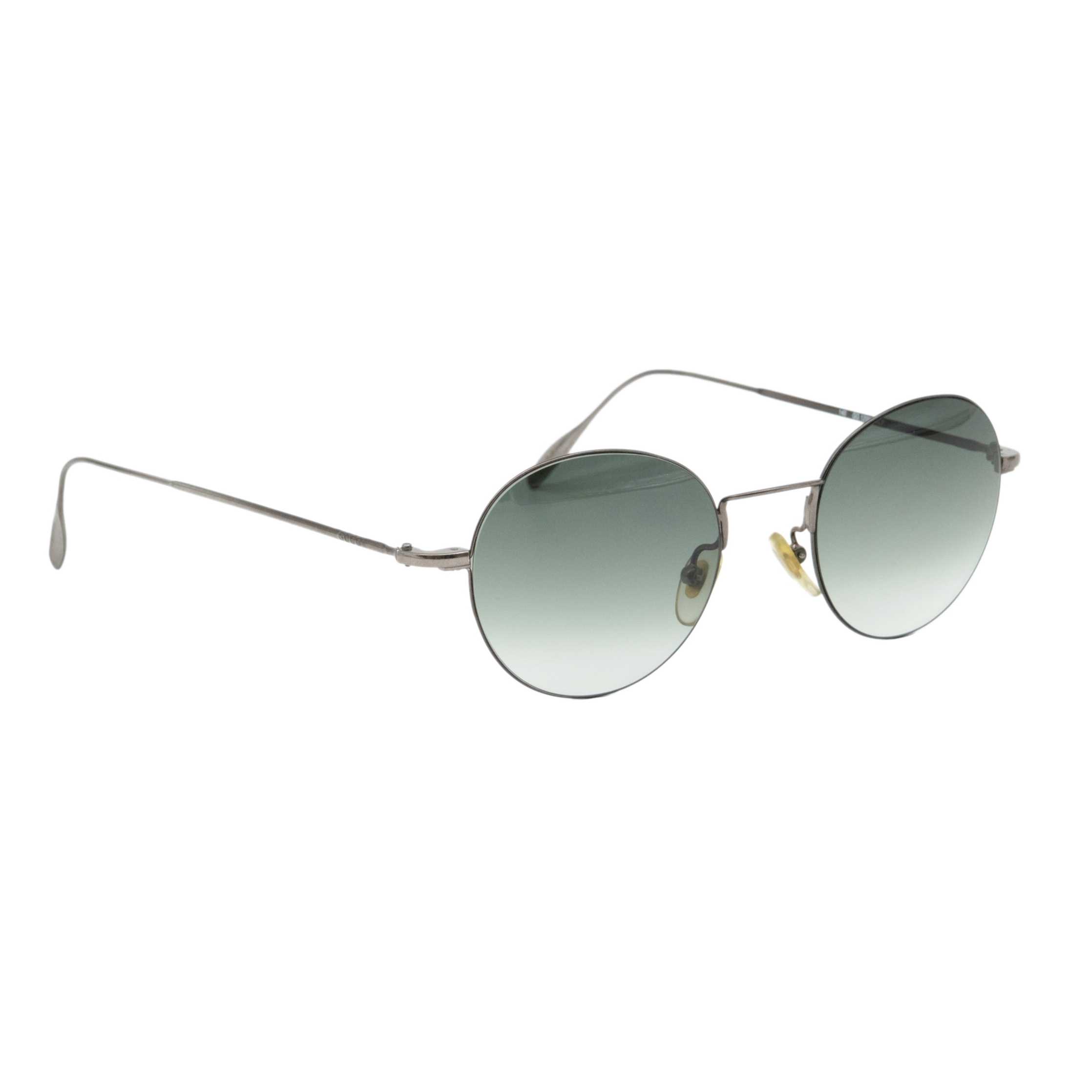 Vintage Gucci GG1299 Gradient Lenses Silver Round Sunglasses