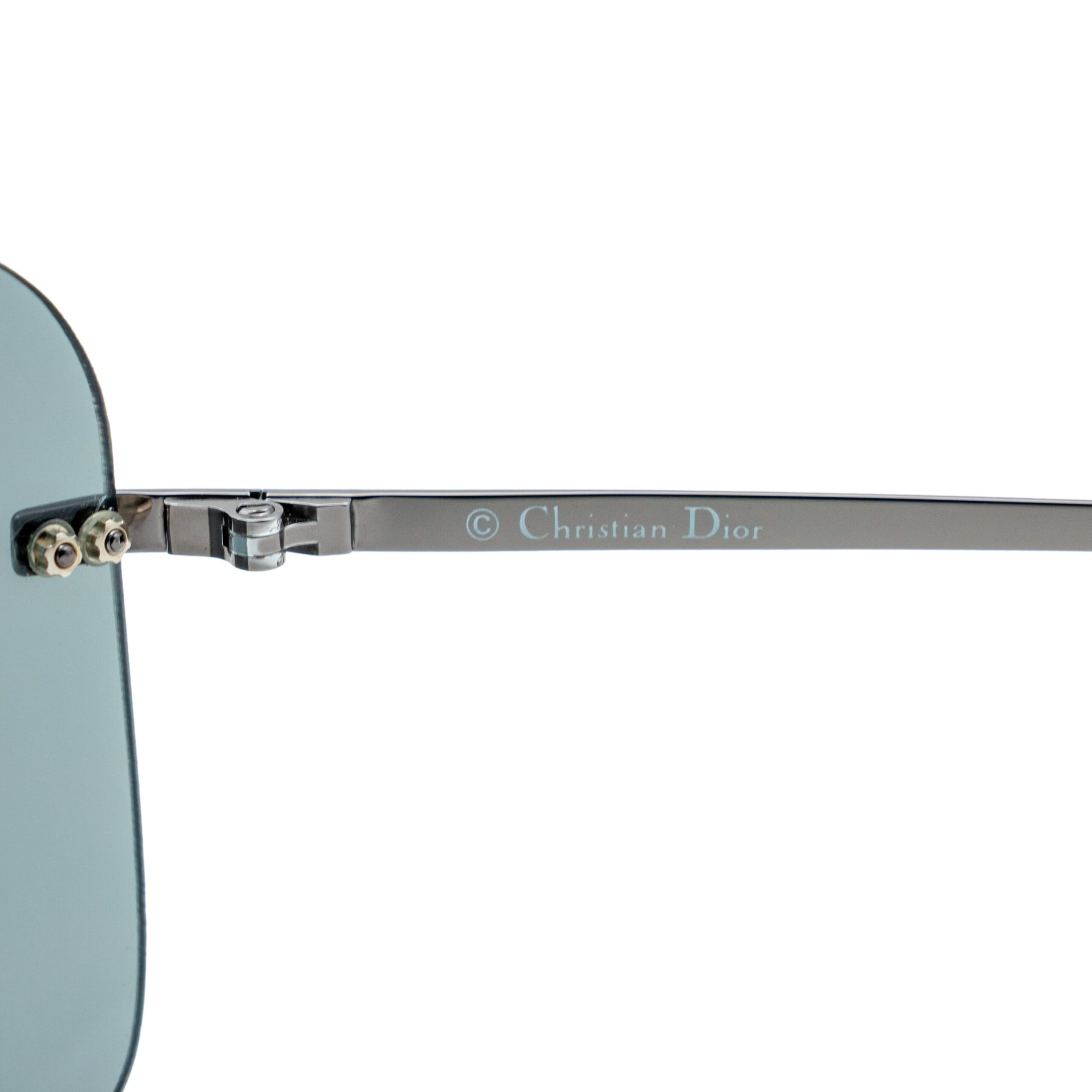Vintage Christian Dior Aviator Silver Logo Pilot Sunglasses — photo 6