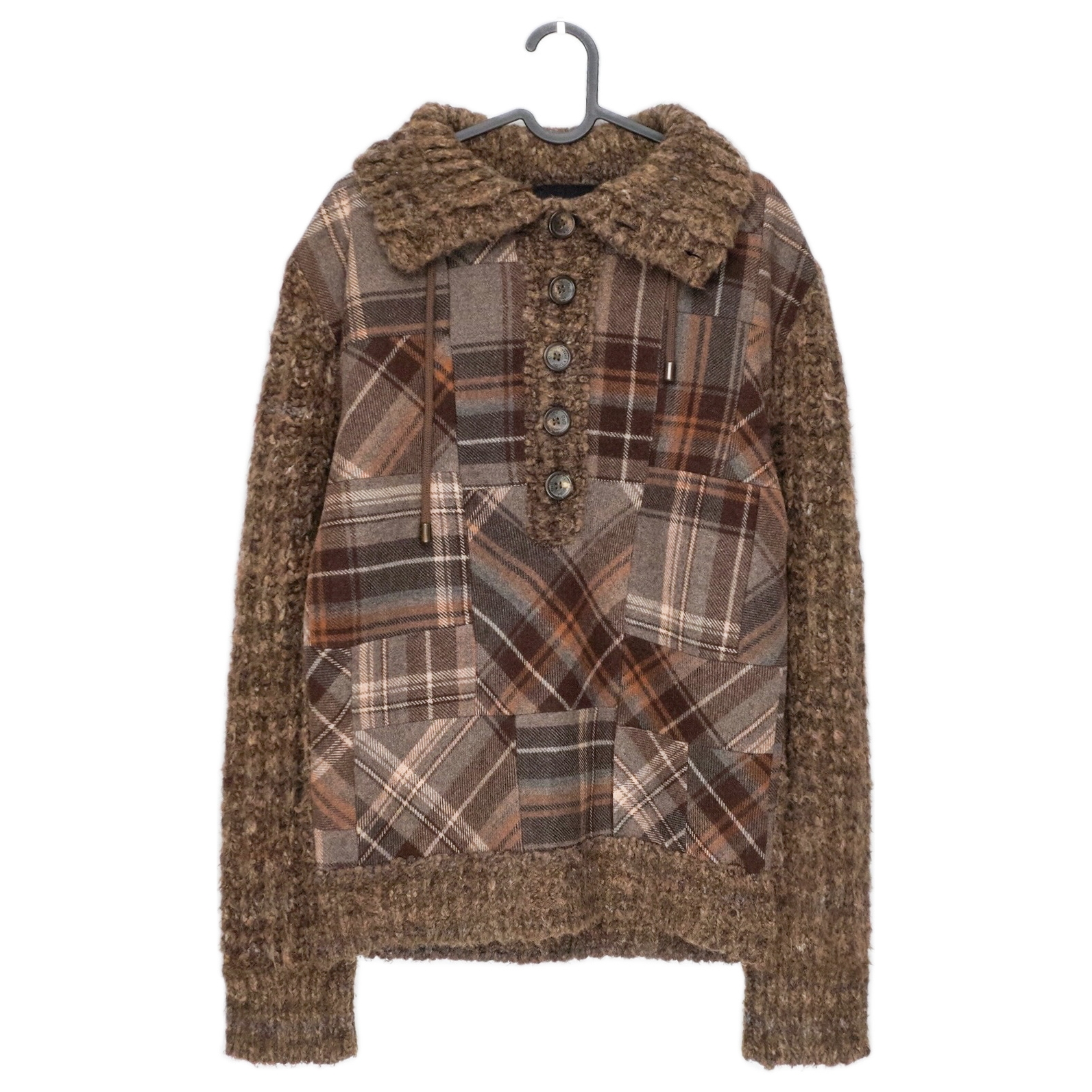 Vintage Dolce Gabbana Patchwork Wool Knit Cardigan Sweater