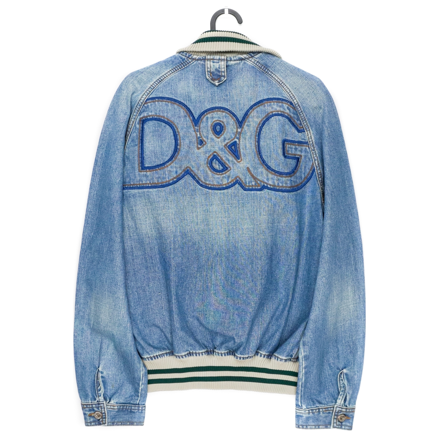 Dolce Gabbana SS2005 DG Logo Light Blue Denim Bomber Jacket — photo 2