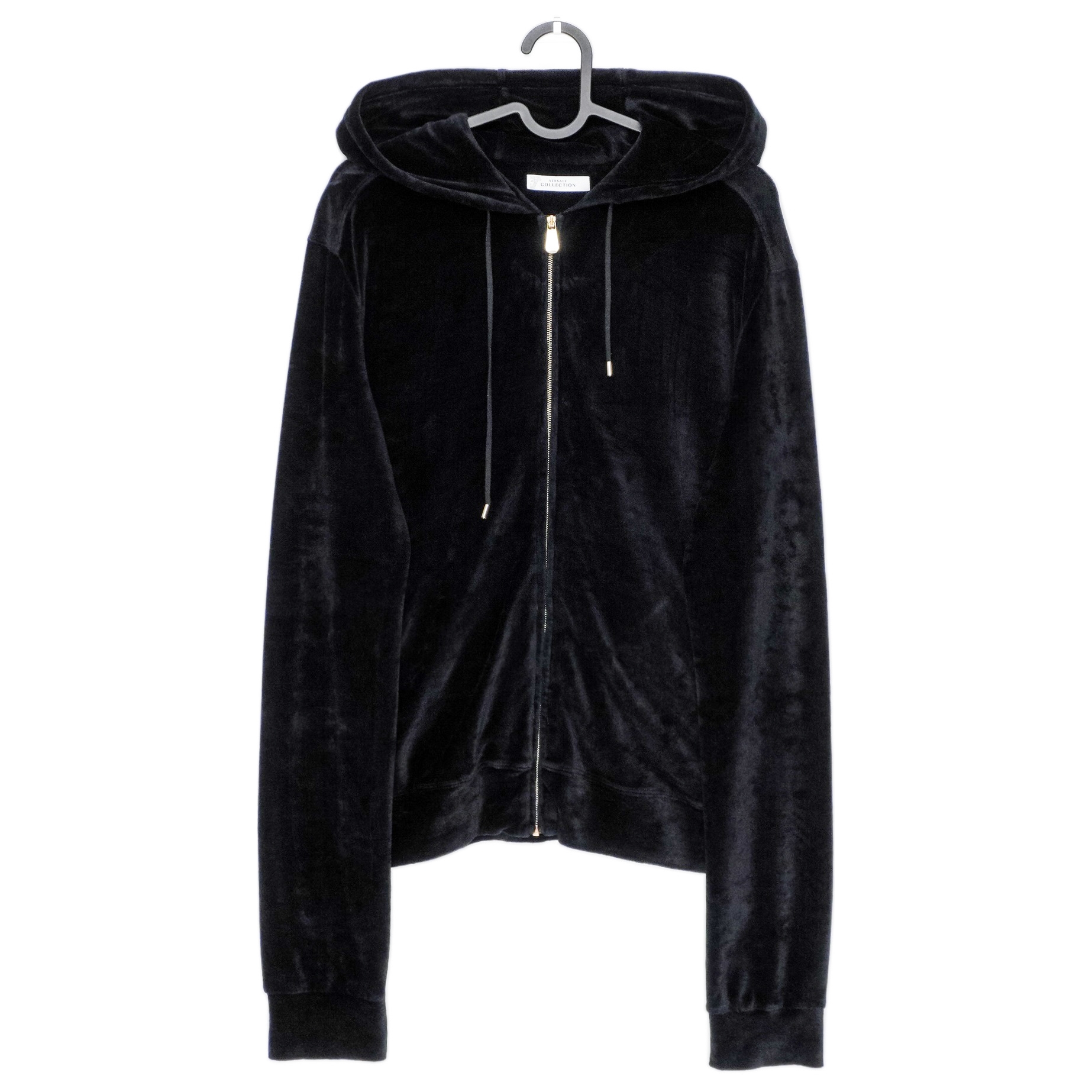 Gianni Versace Medusa Crystal Velour Zip Hooded Sweatshirt
