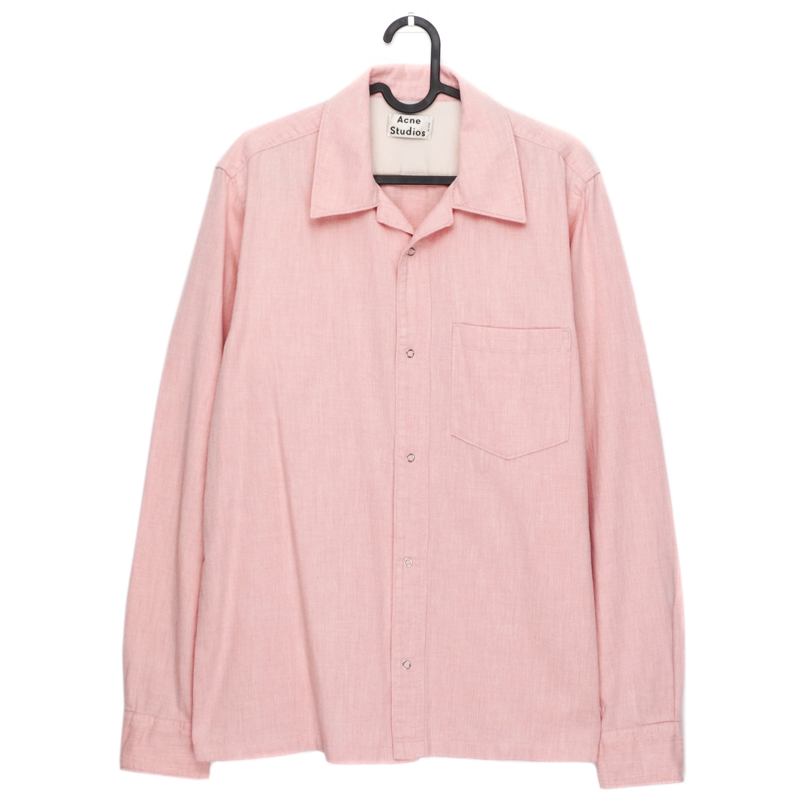 Acne Studios Pastel Pink Flanel Button Cotton Shirt