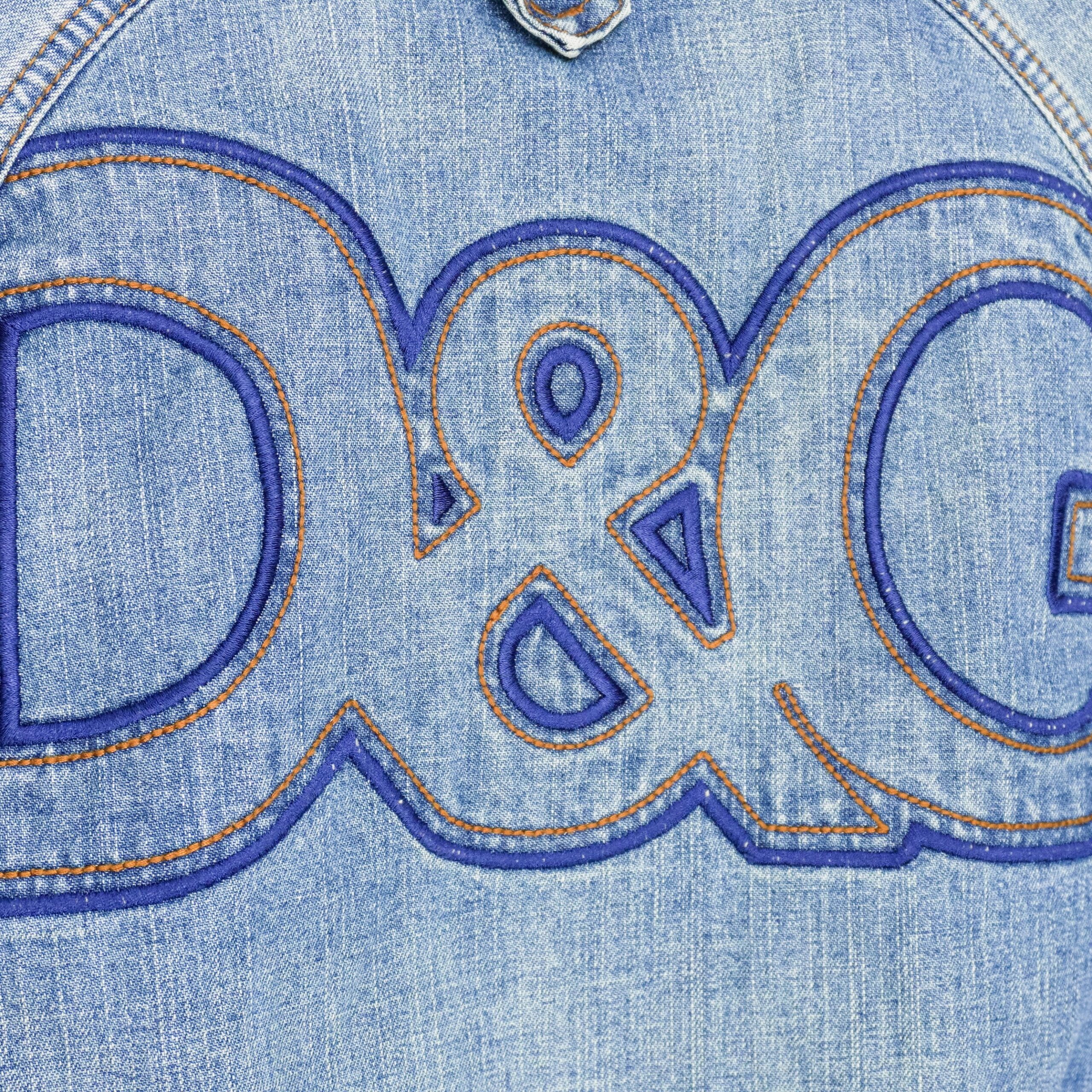 Dolce Gabbana SS2005 DG Logo Light Blue Denim Bomber Jacket — photo 15