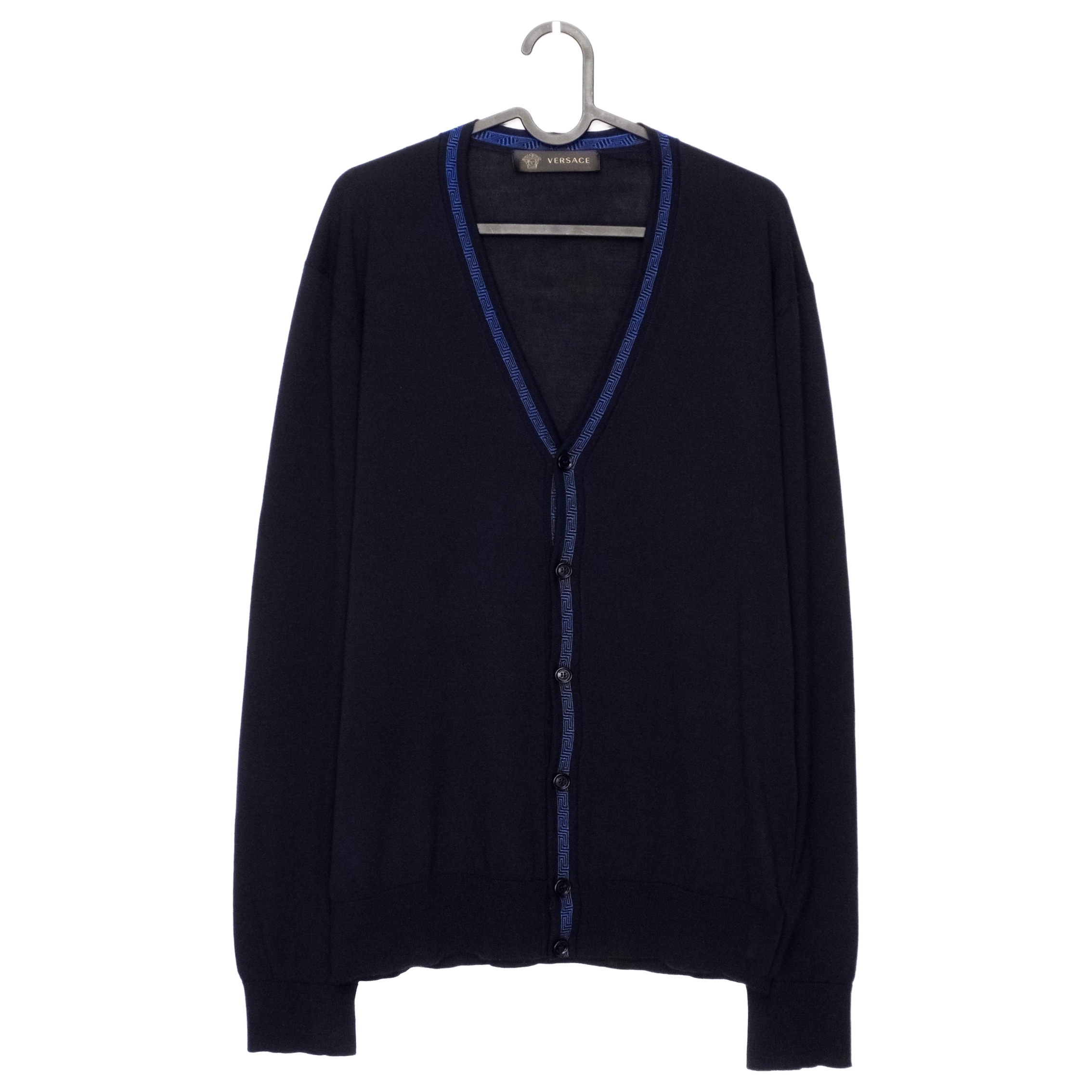 Gianni Versace Medusa Greca Logo Lana Wool Cardigan Sweater