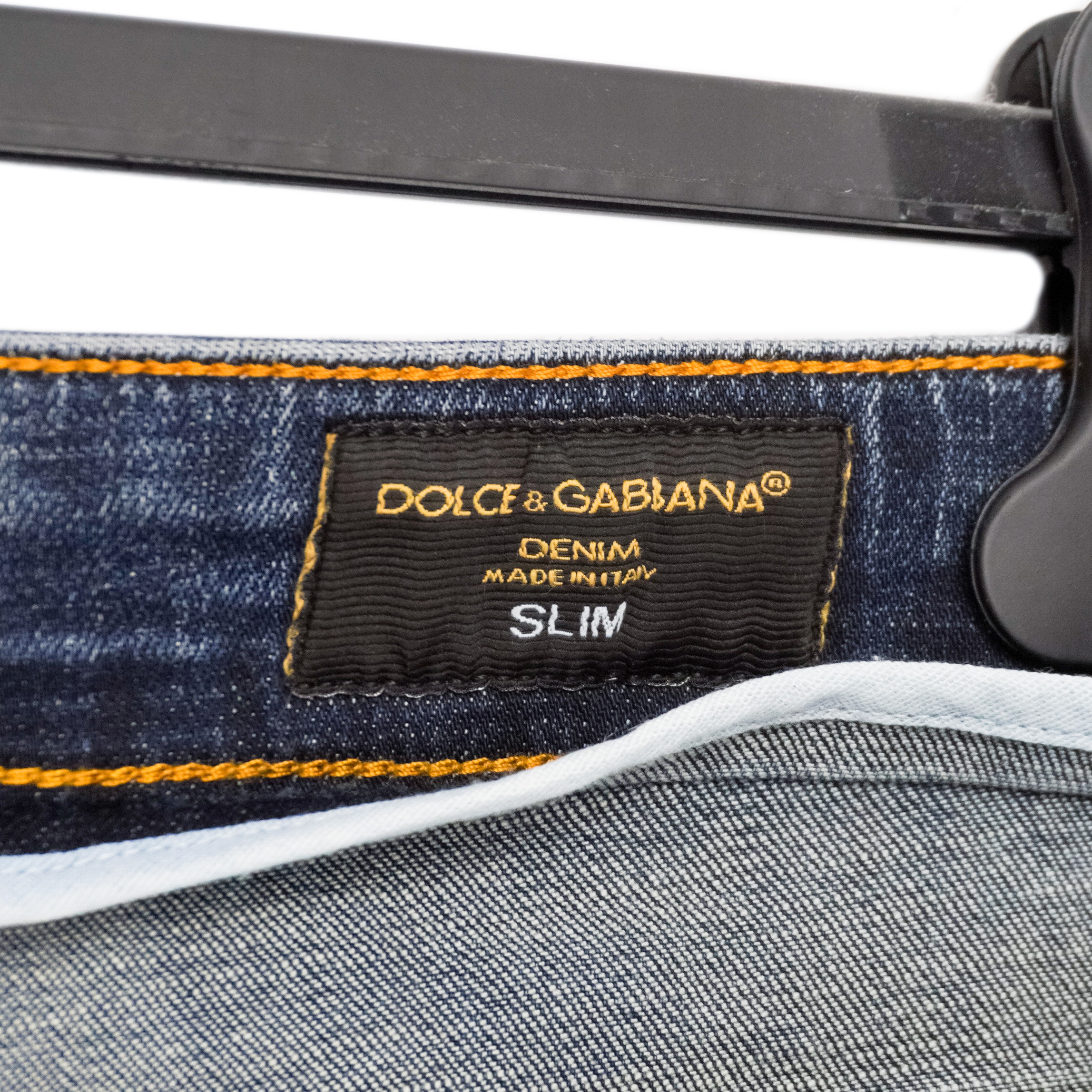 Dolce Gabbana LIght Blue Distressed DG Logo Slim Pant Jeans — photo 9