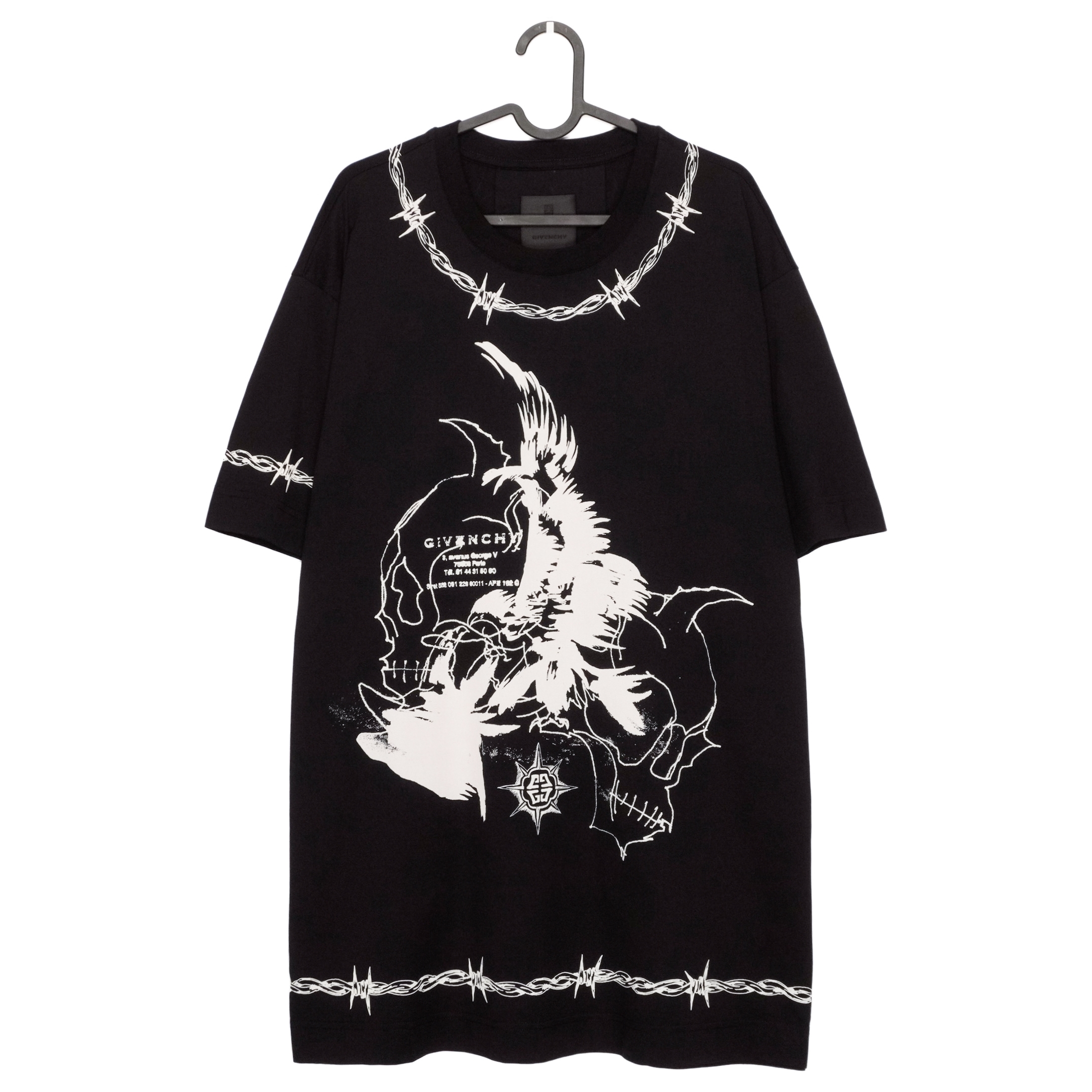 Givenchy Barbed Iconic Gothic Logo Print Oversized Tee Shirt