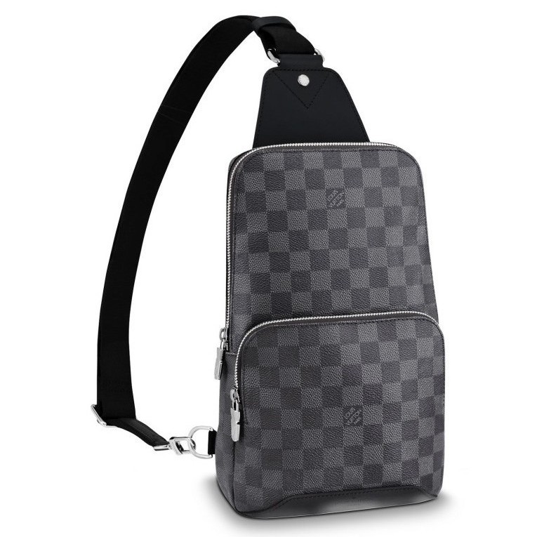 Louis Vuitton Monogram Canvas Leather Black Avenue Sling Bag