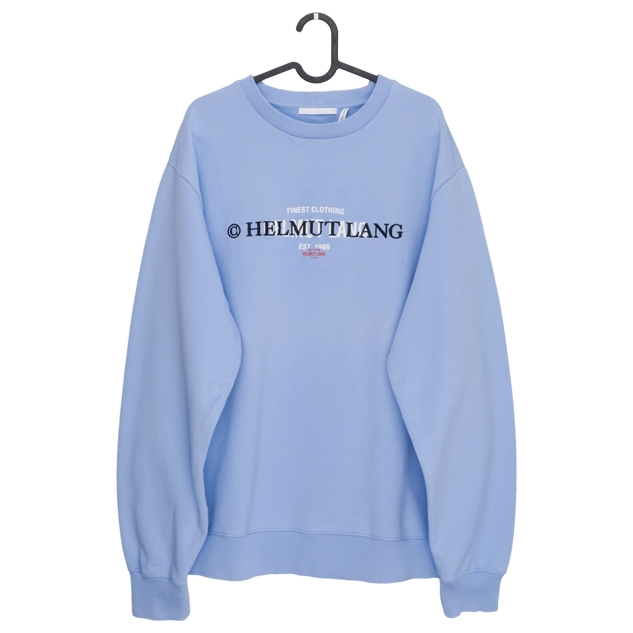 Iconic Helmut Lang Old Logo Oversized Baby Blue Sweatershirt