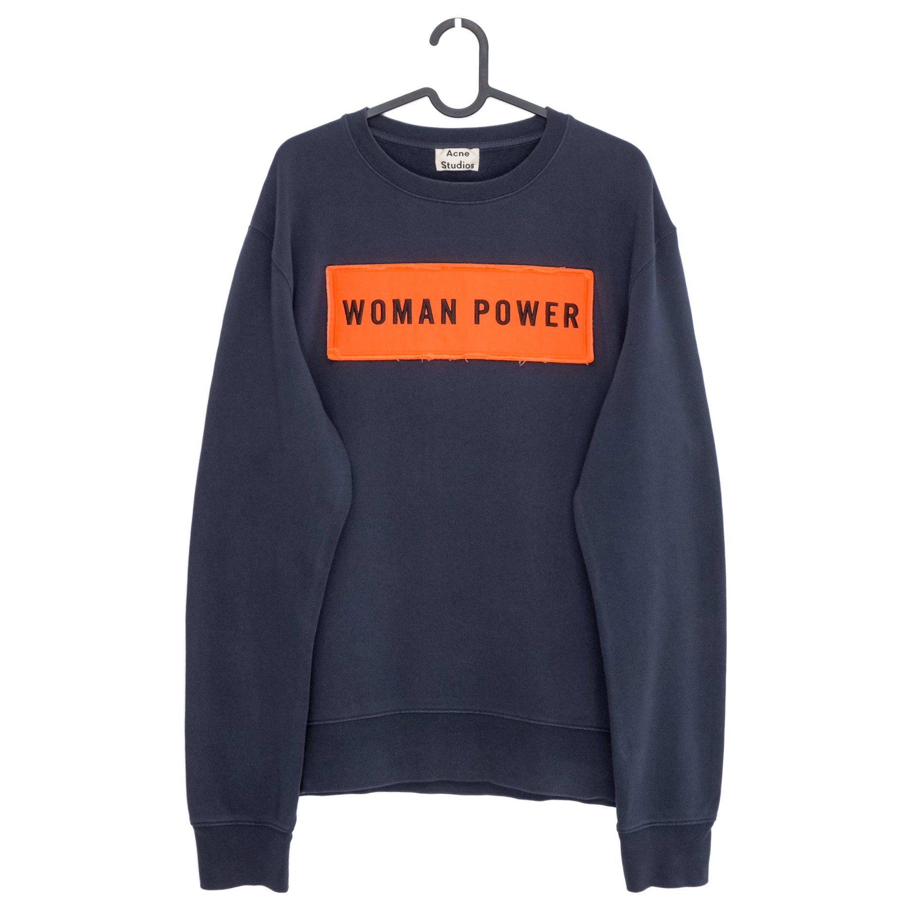 Acne Studios AW15 Woman Power Patch Blue Crew Sweatshirt
