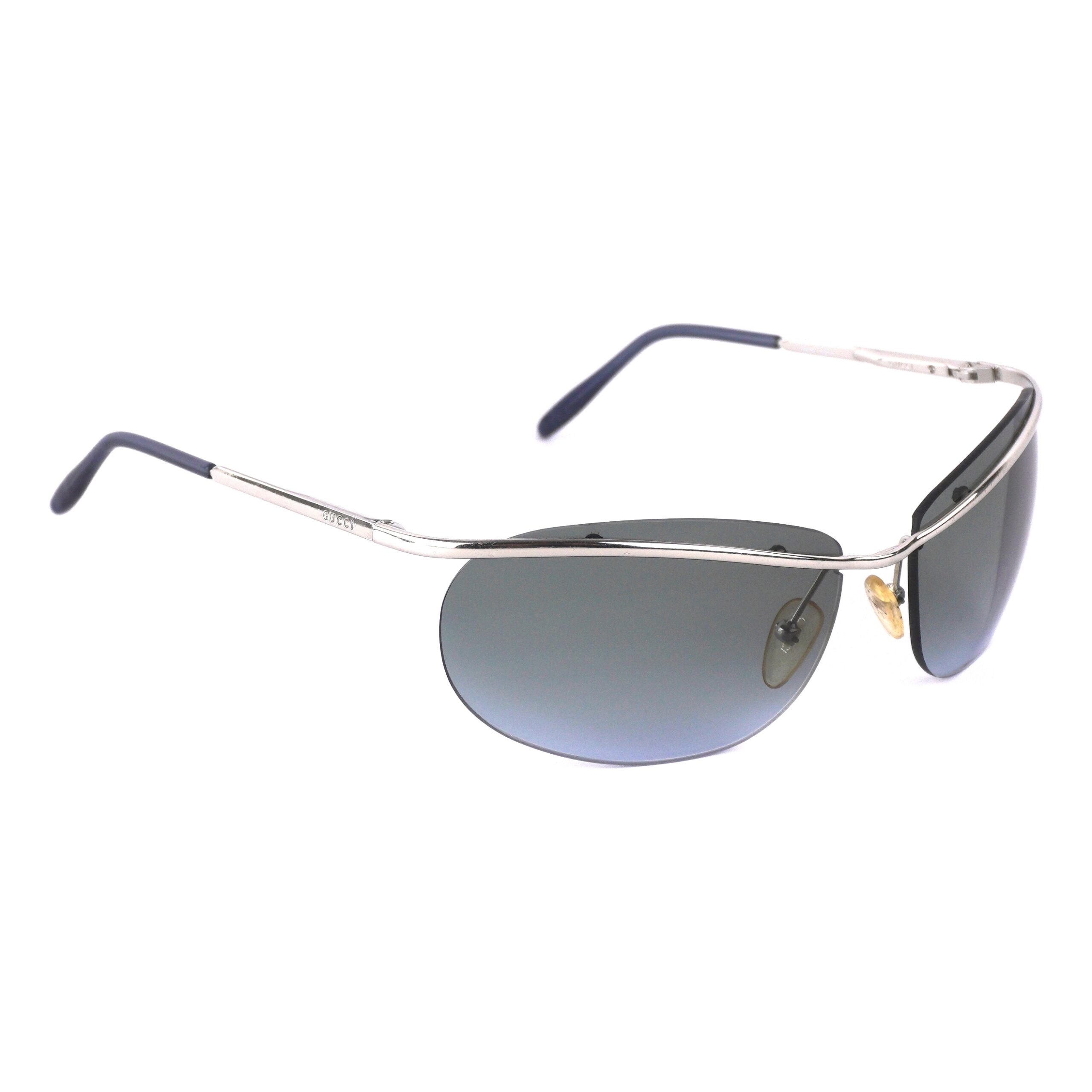 Rare Vtg Gucci by Tom Ford Rimless Fade Silver Sunglasses