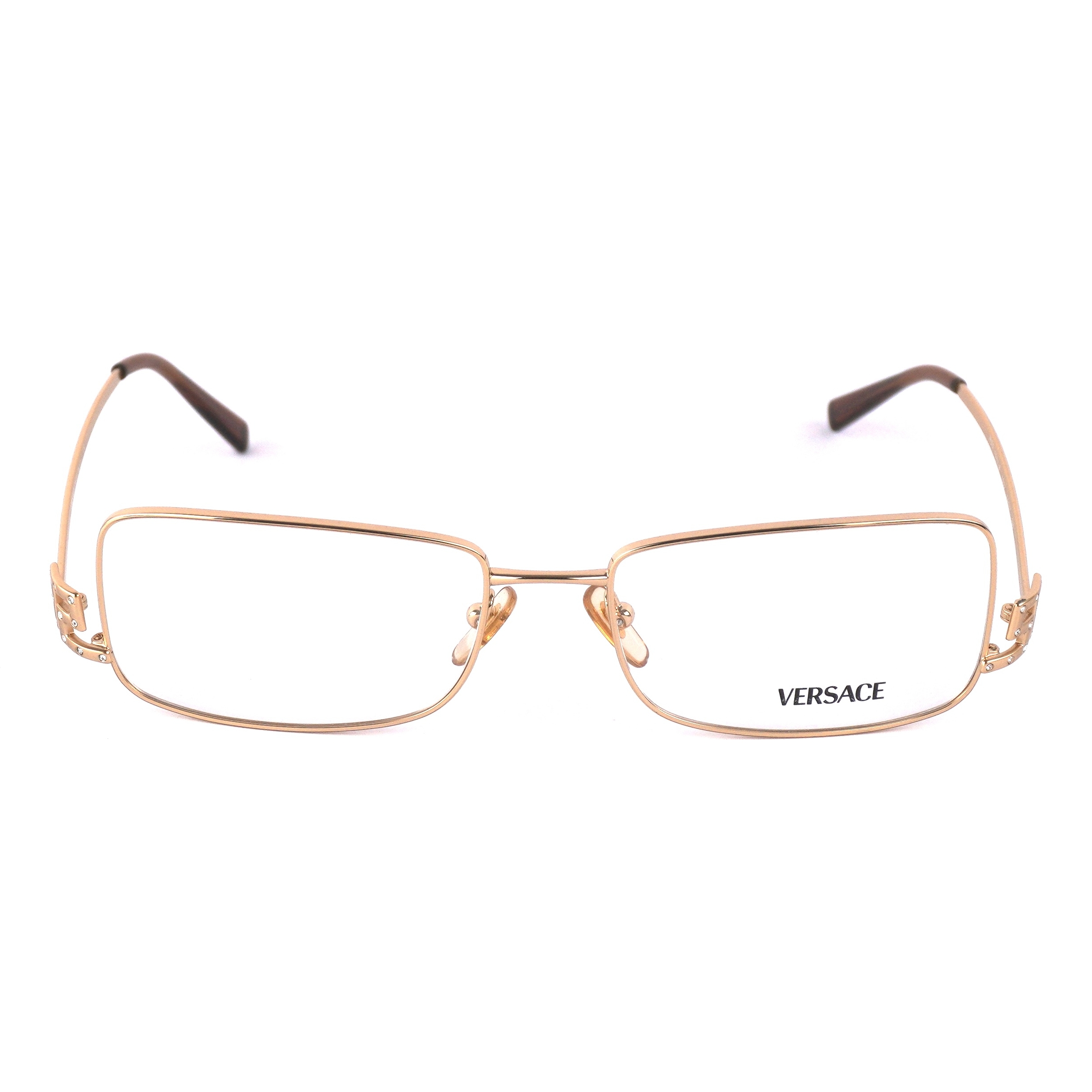 Vintage Versace MOD 1030-B Crystal Greca Logo Gold Glasses — photo 2