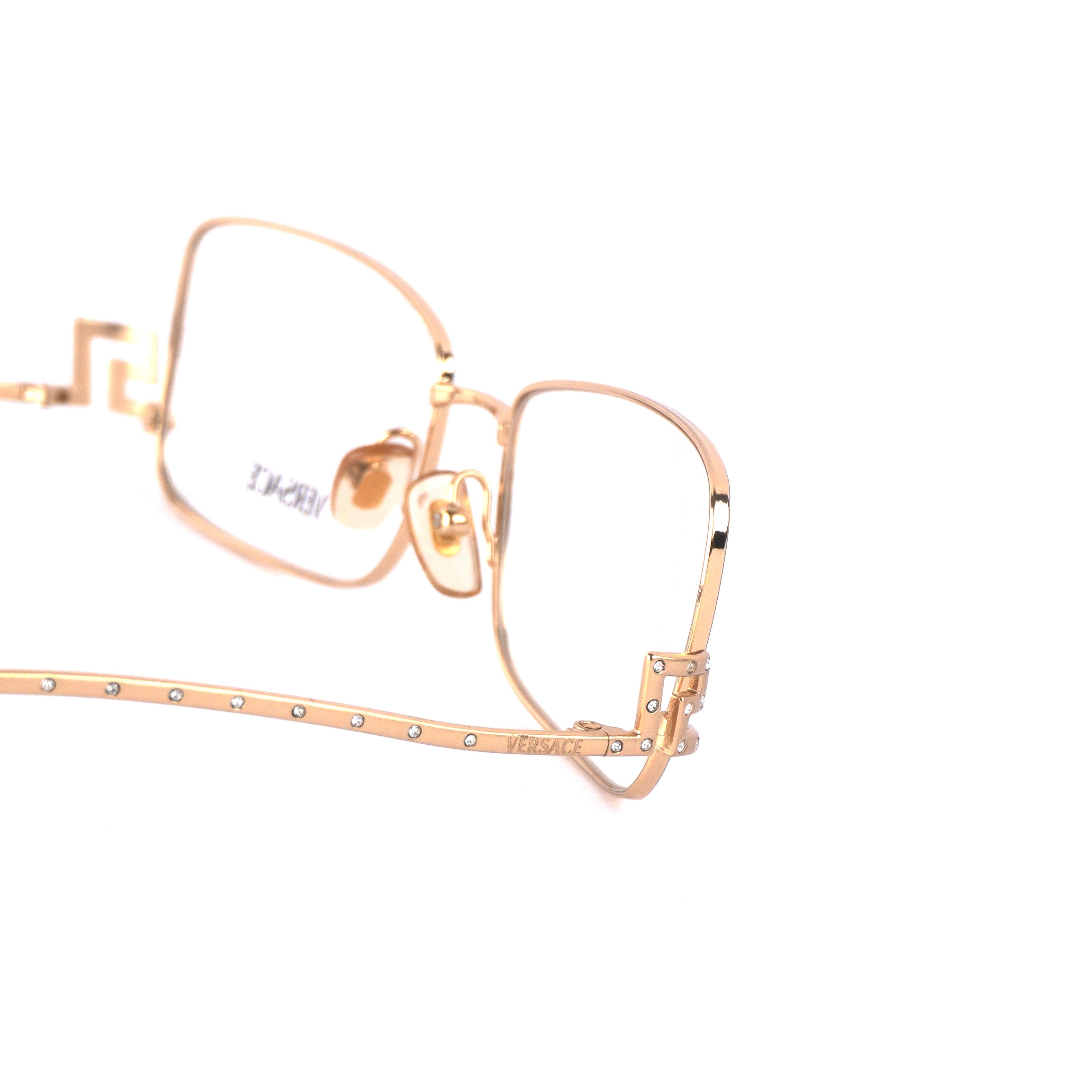 Vintage Versace MOD 1030-B Crystal Greca Logo Gold Glasses — photo 7