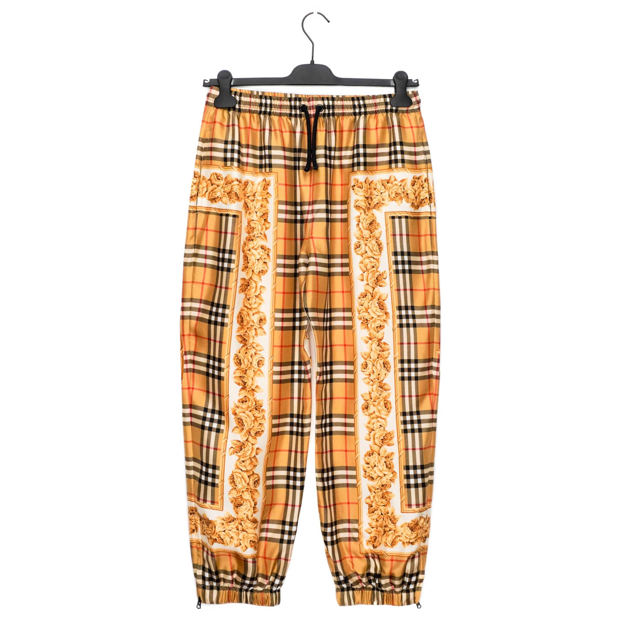 Burberry Beige Antique Scarf Print Yewbury Silk Jogger Pants