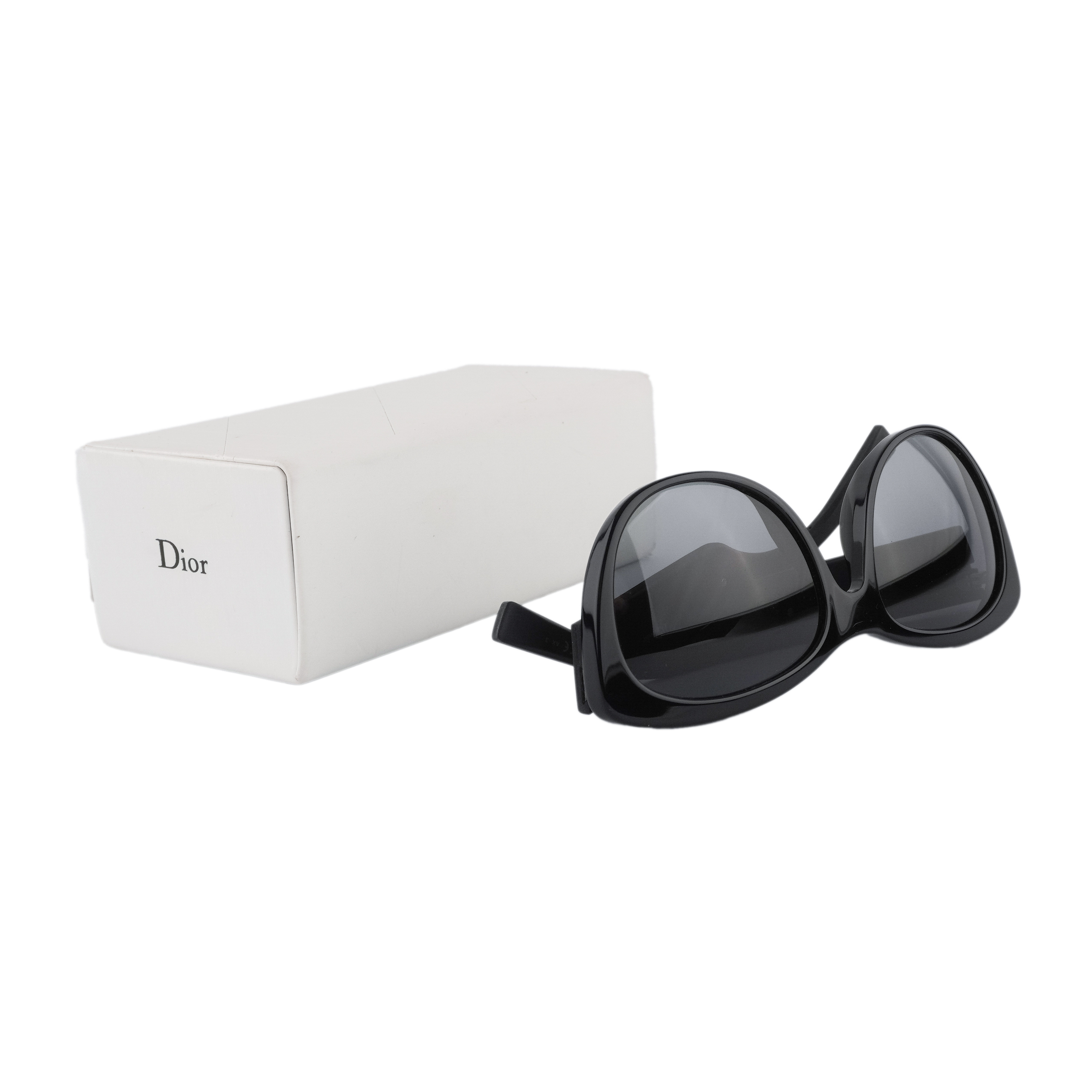 Vintage Dior Inedite Crystal Floral Logo Black Sunglasses — photo 11