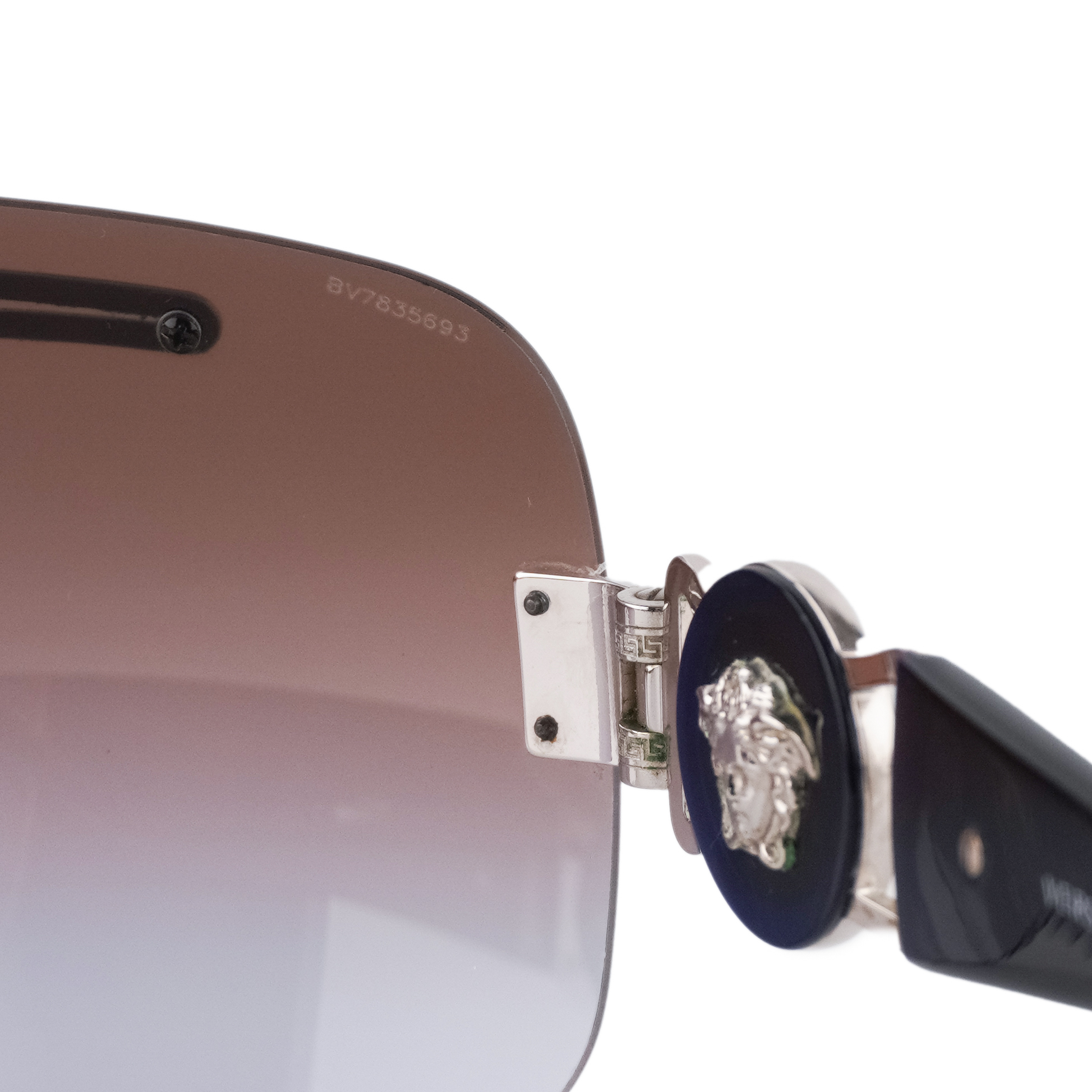 Versace Medusa Logo Rimless Gradient Shield Mask Sunglasses — photo 6
